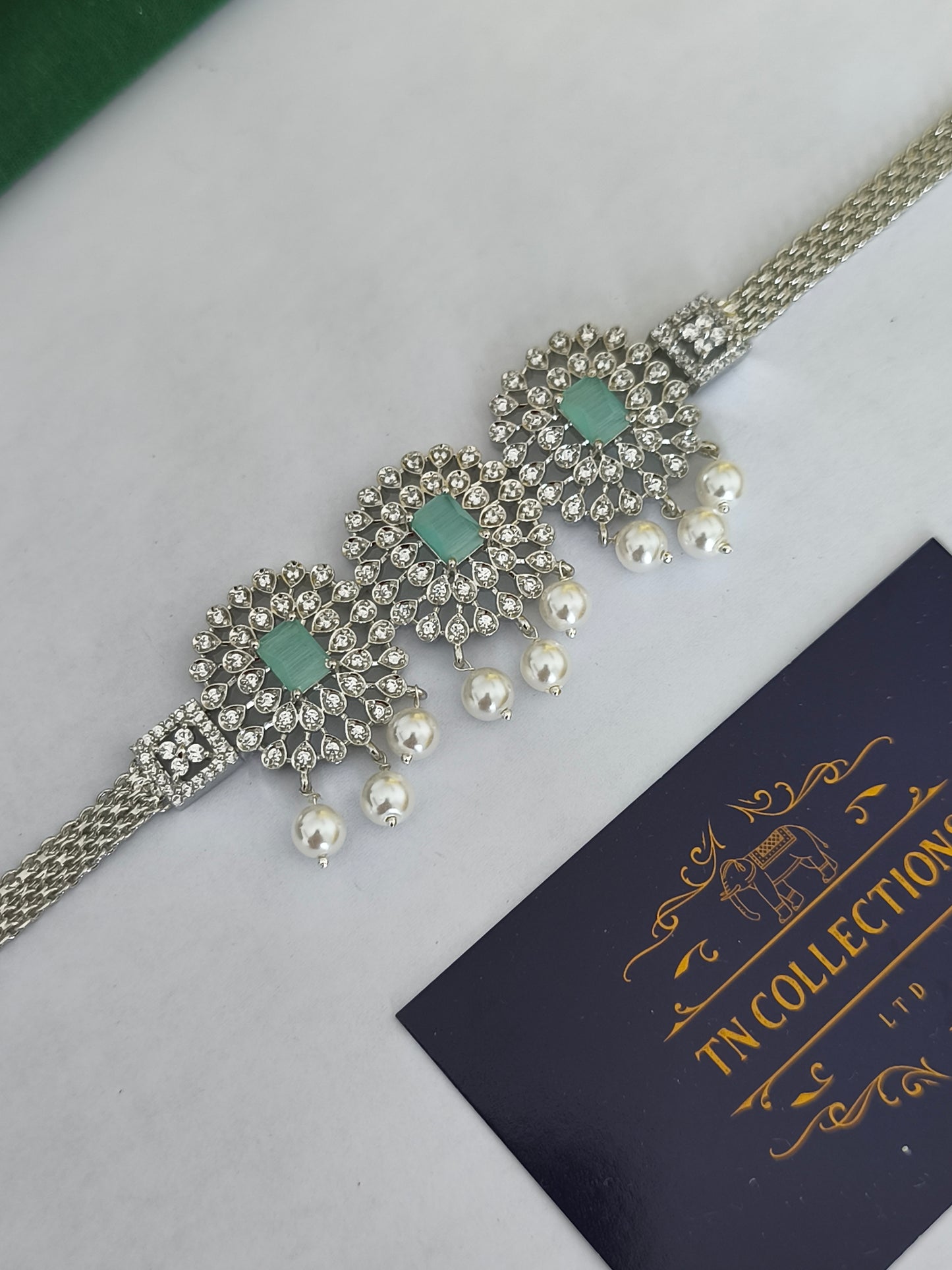 Silver Finish Choker Necklace set