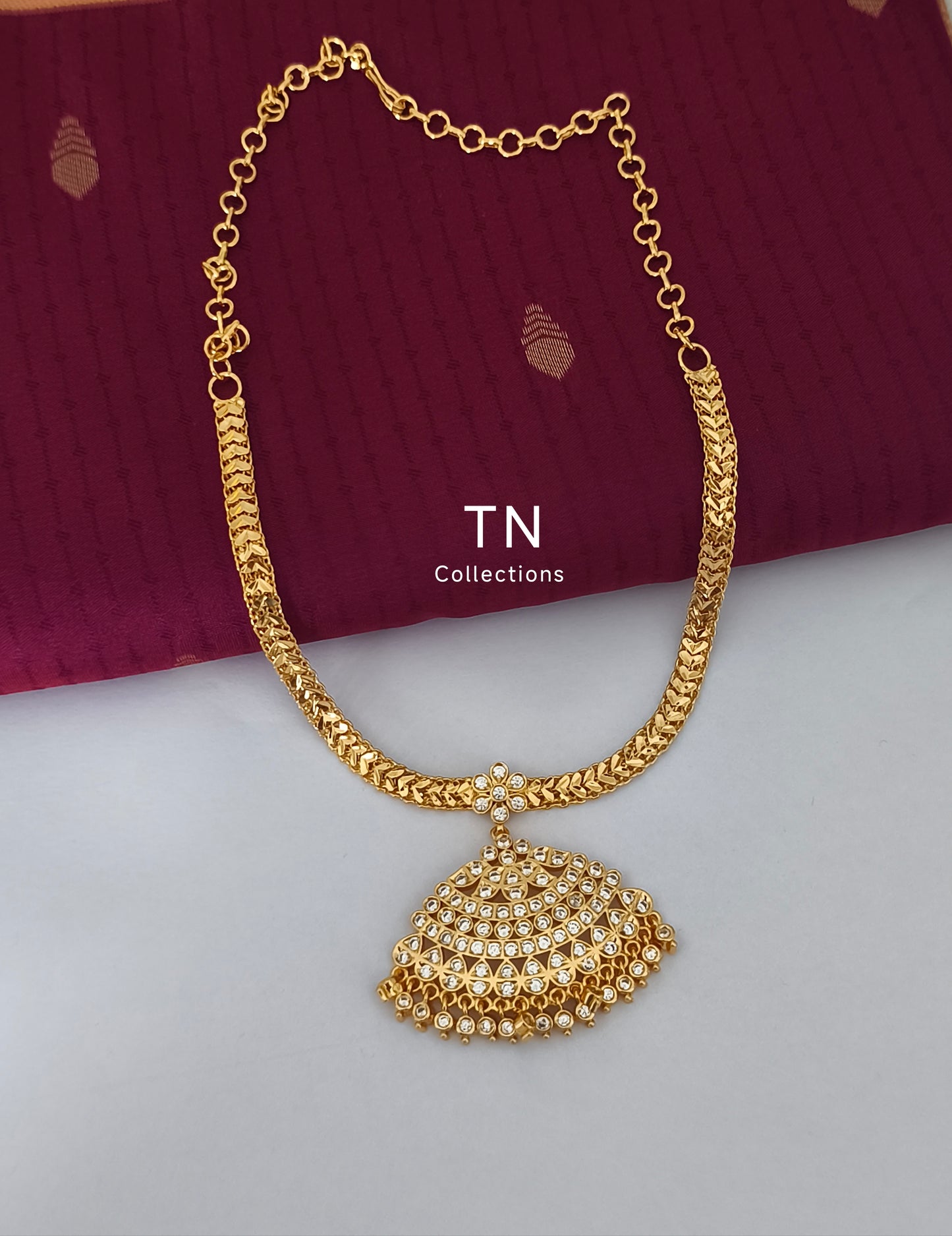 Micro gold plated Traditional Attiyal Full white stones