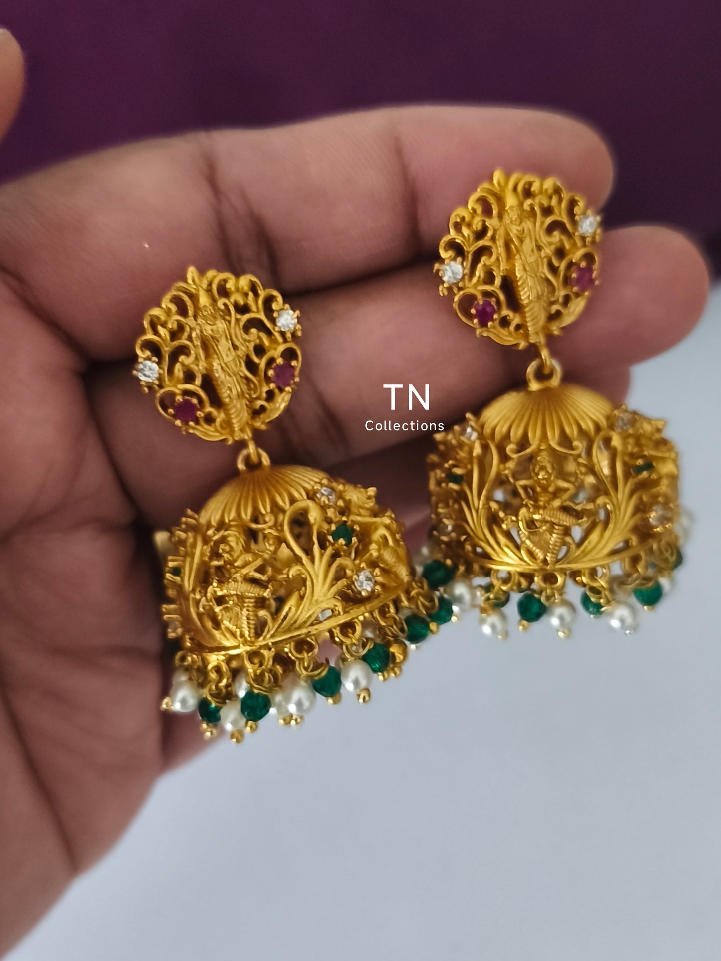 Matte Finish Traditional Earrings/Jhumka
