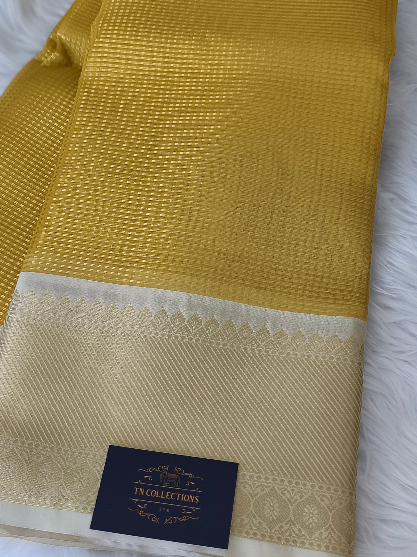 Gold finish Tissue silk saree