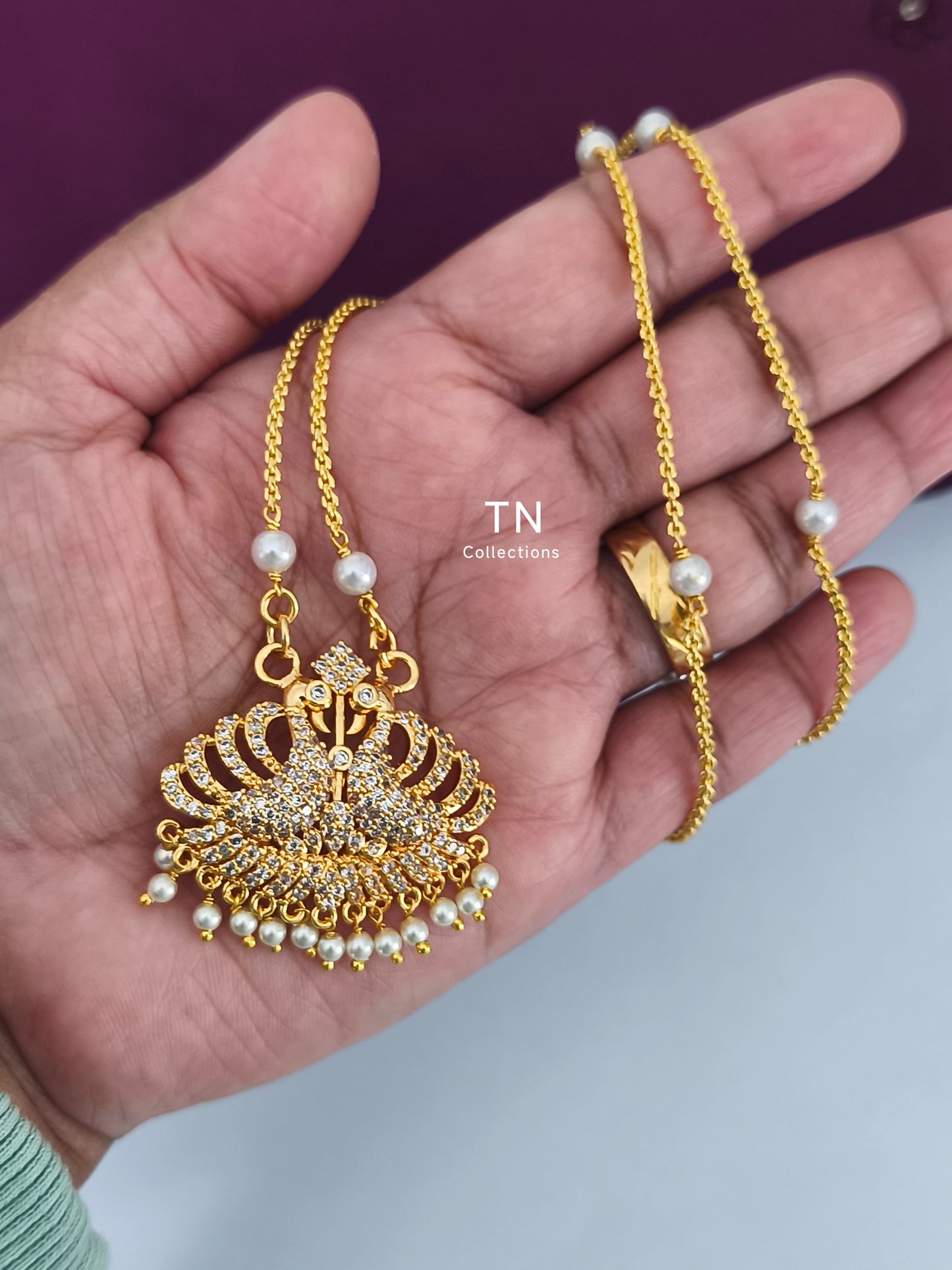 Micro gold plated Peacock Design Pathakkam