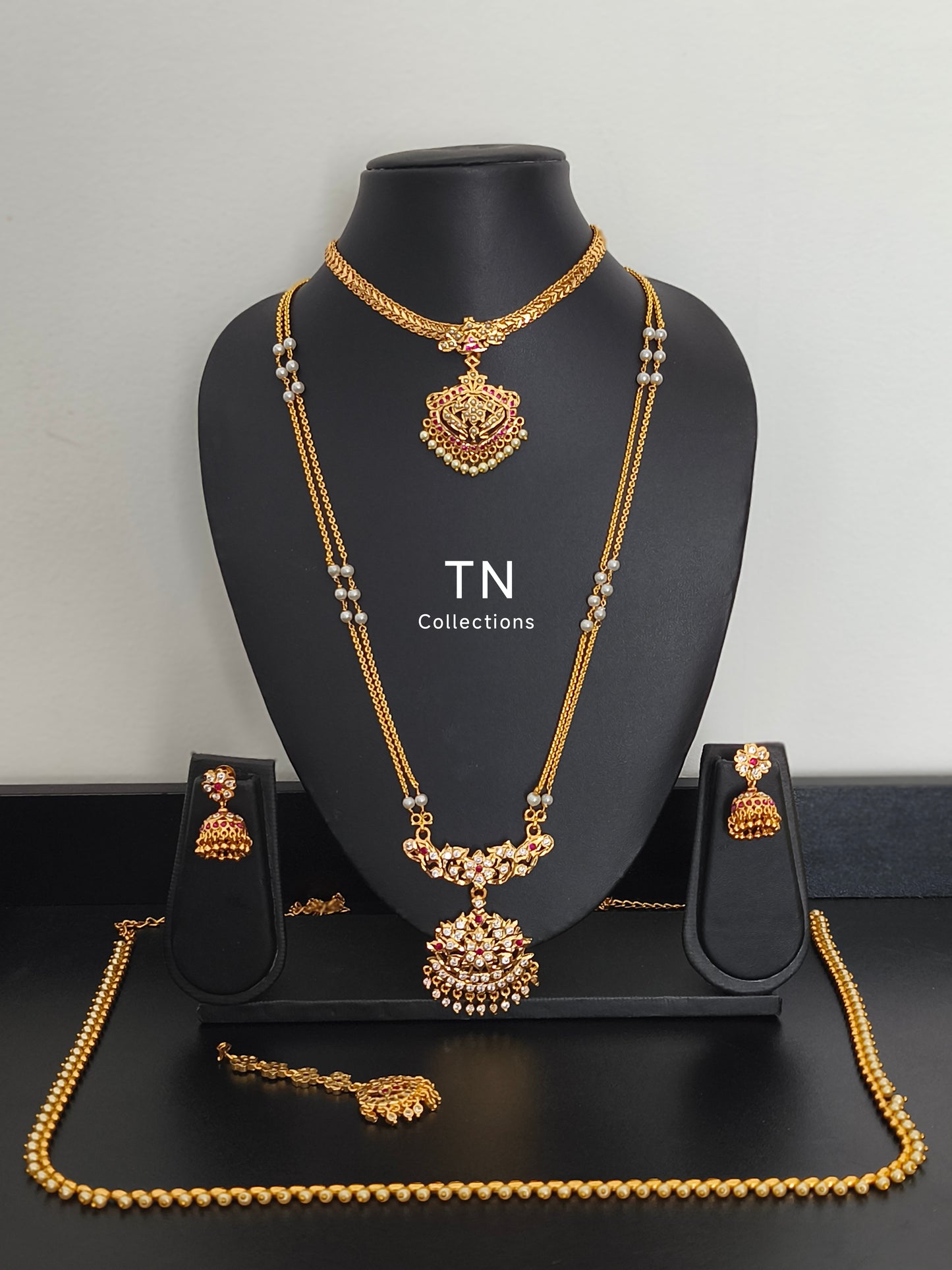 Micro gold plated Traditional Semi Bridal pathakkam Set