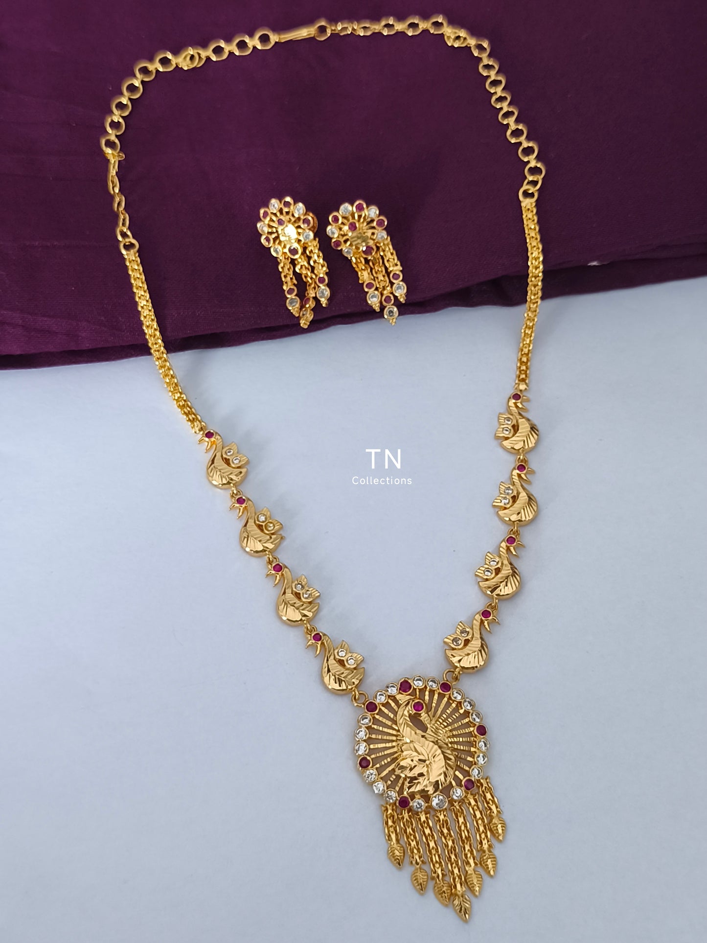 Micro gold plated Peacock Design Necklace Set