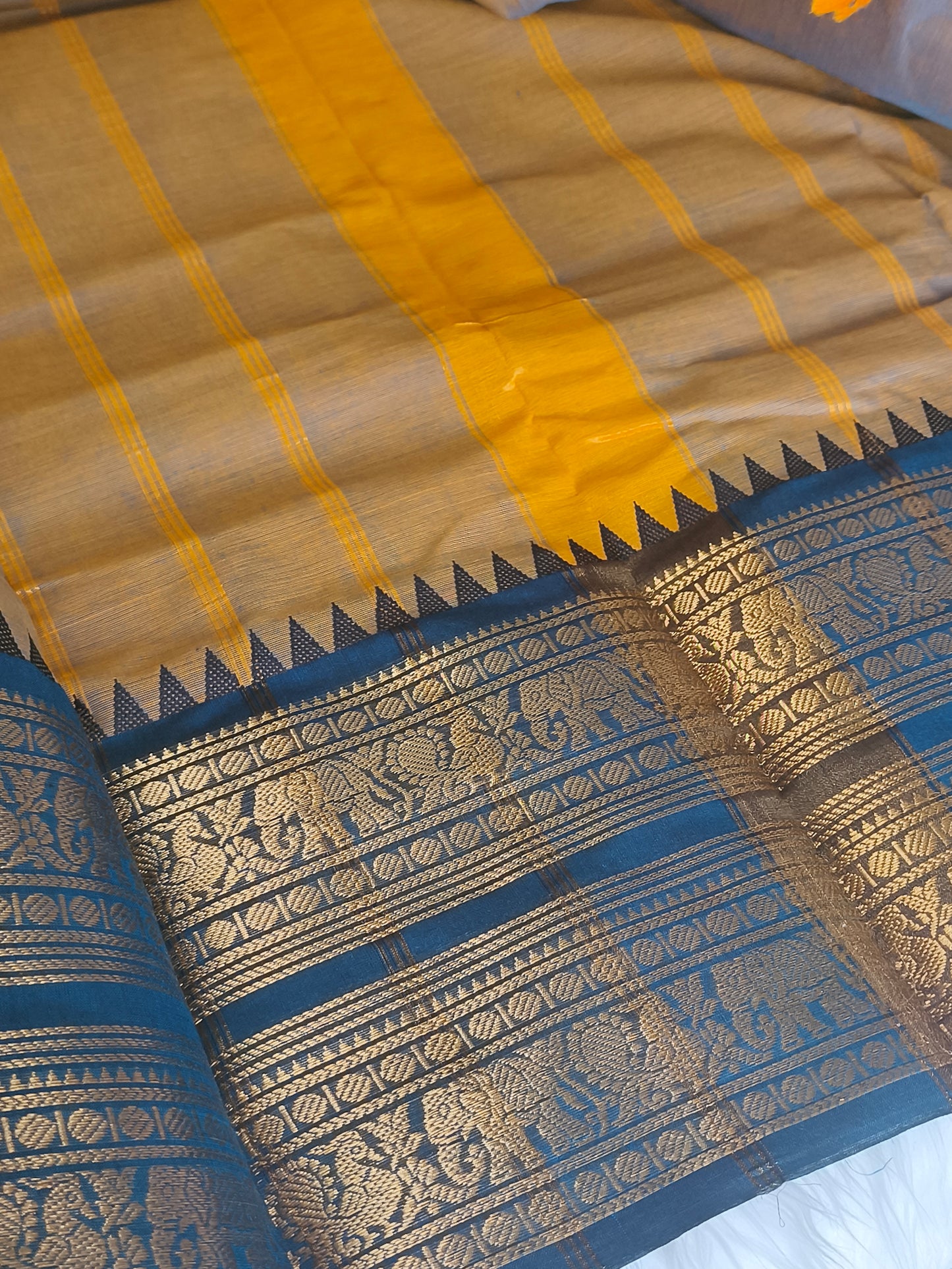 Pure handloom kanchi cotton saree