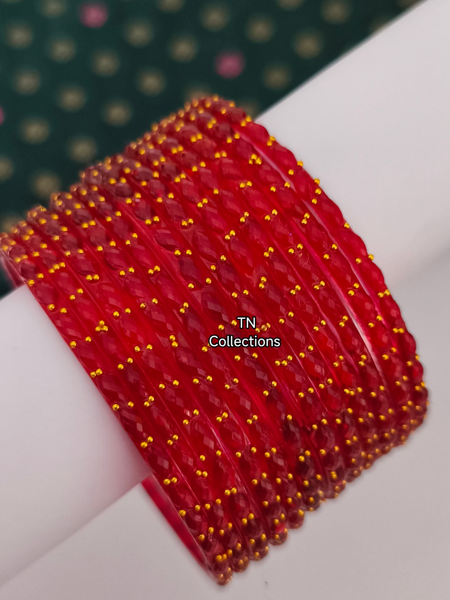 Trendy Red Glass Bangles (Size 2.6)