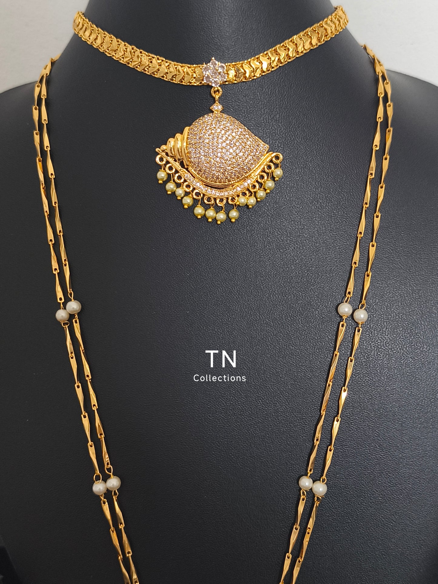 Unique Sangu Design Semi Bridal set