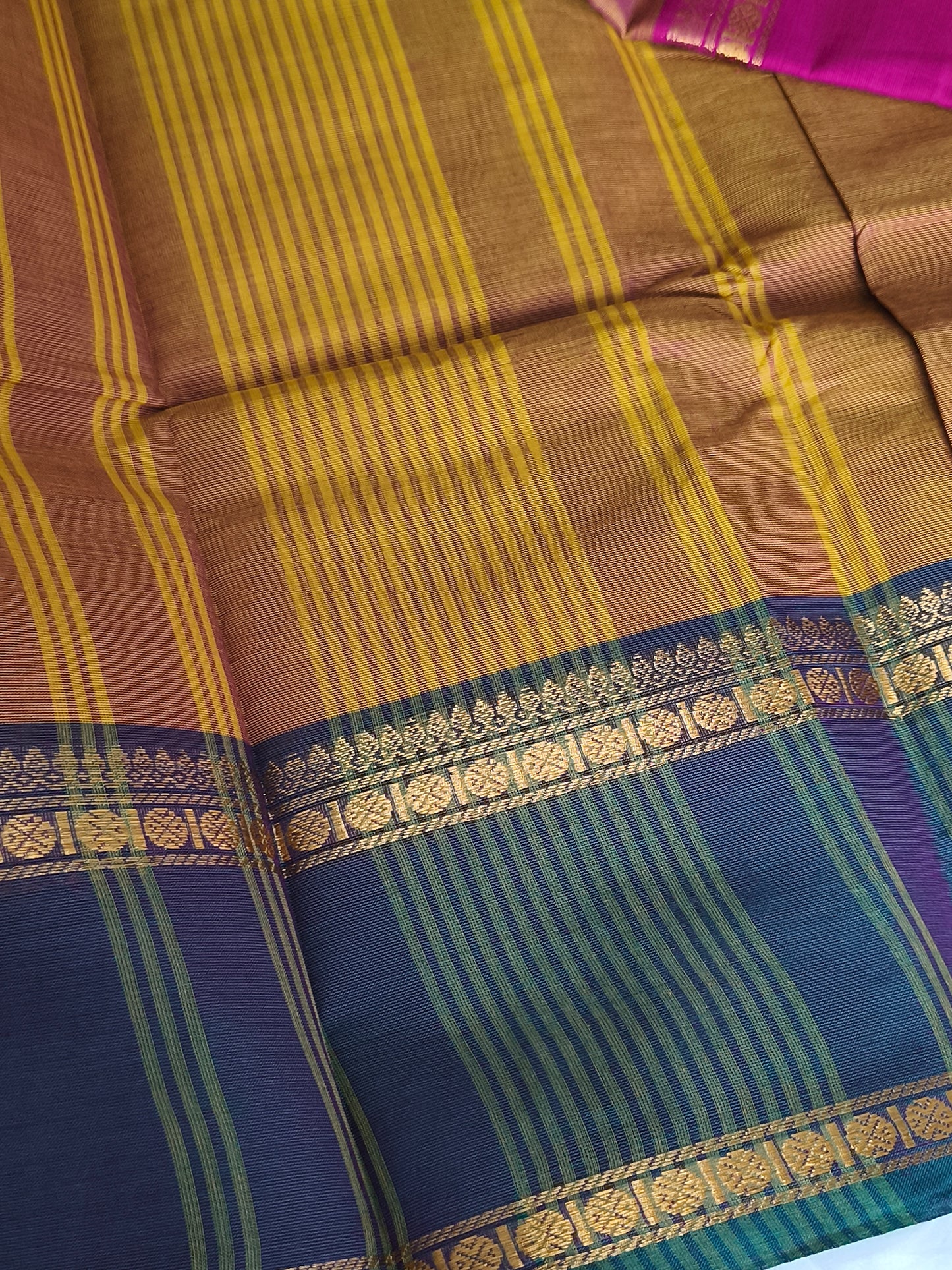 Chettinad Cotton Saree with matching kalamkarai blouse material