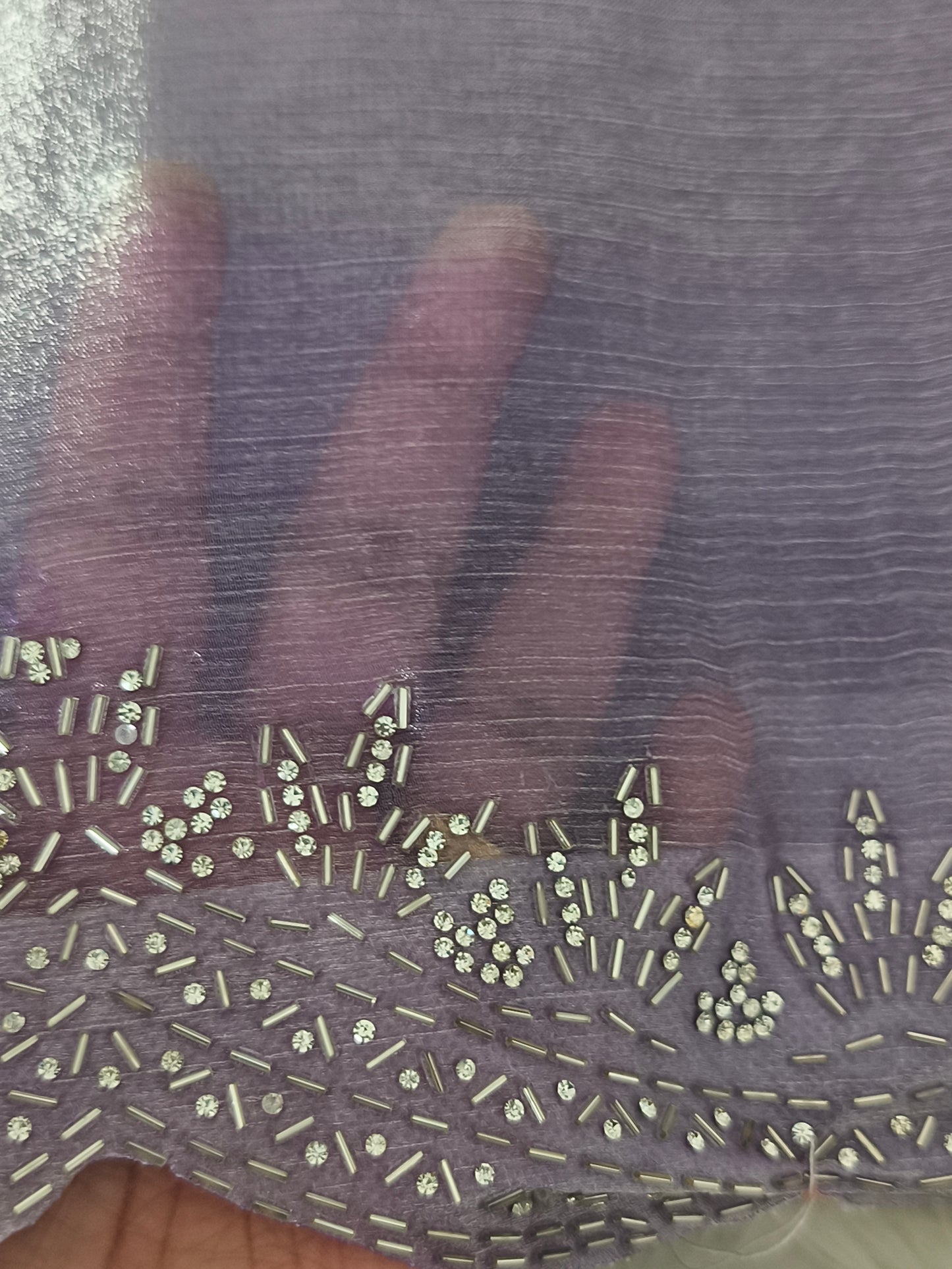 Lavender colour Fendy Chiffon Party Saree