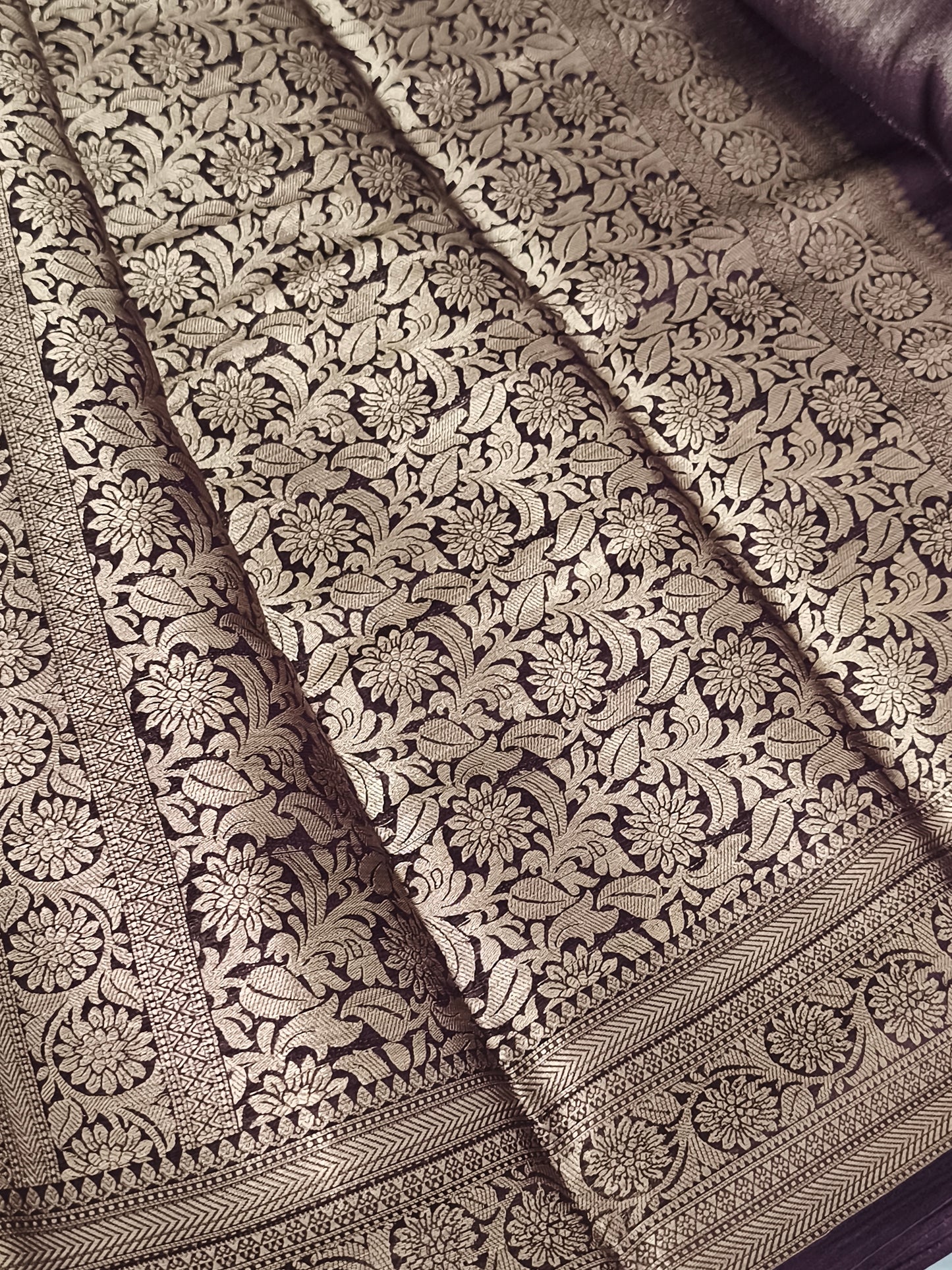 Coffee Brown colour Chiffon Georgette Party Saree
