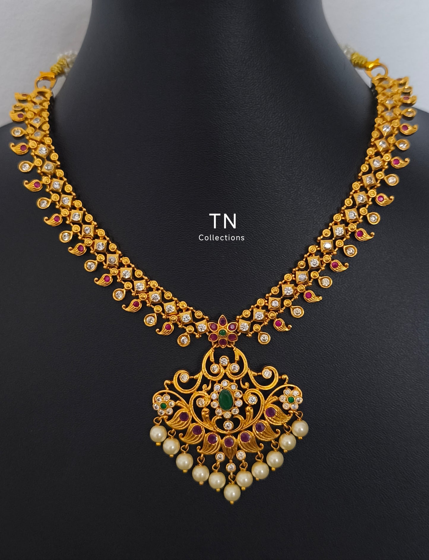 Antique Matte Finish Necklace with Earrings