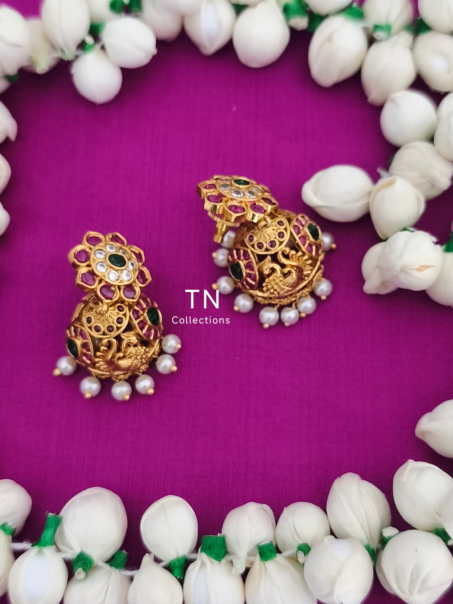 Matte Finish Real kemp Jhumka