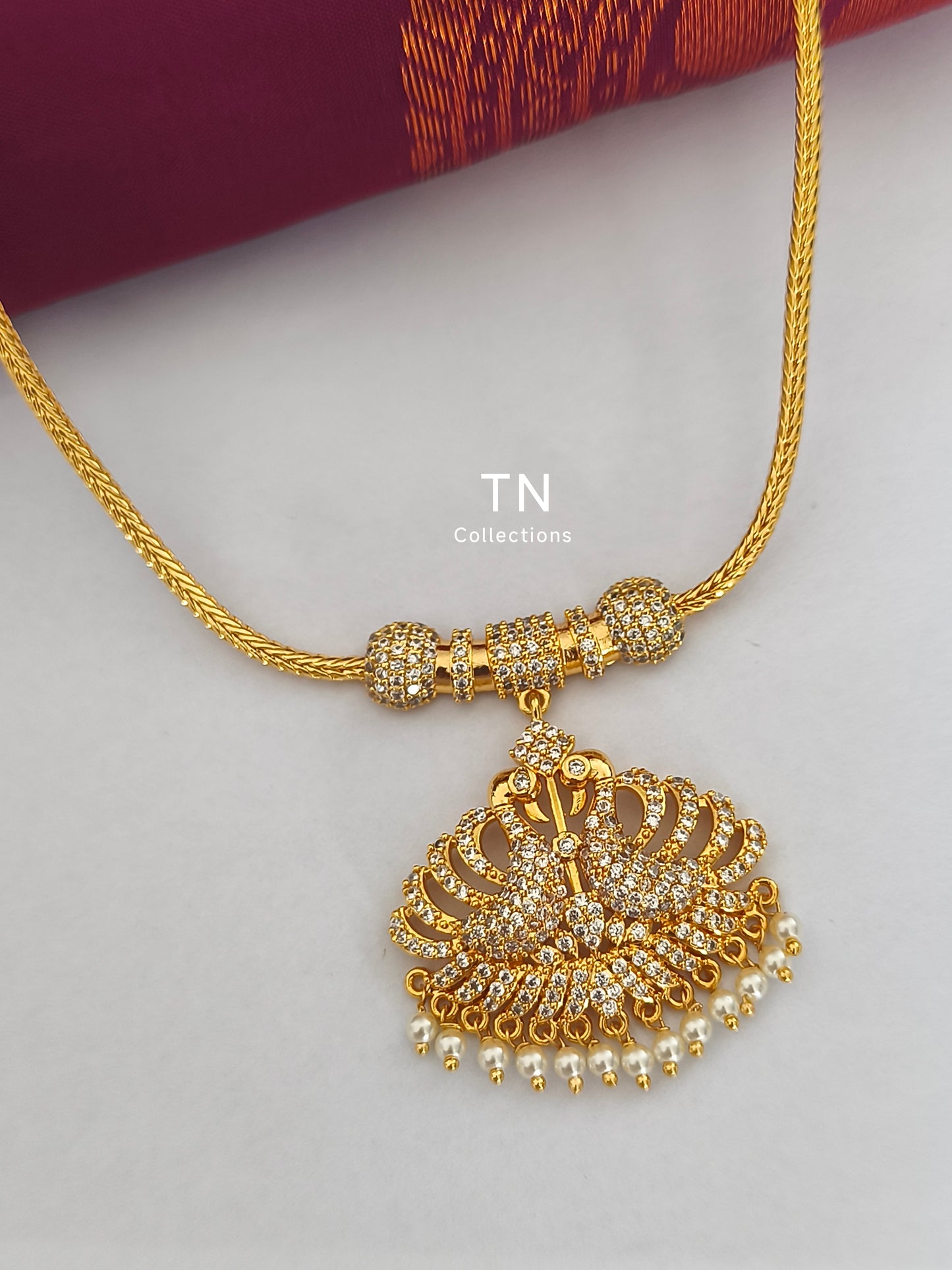 Micro gold plated Traditional Peacock Design Necklace