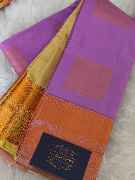 Traditional Kanchi Soft Silk Saree (Purple Colour)