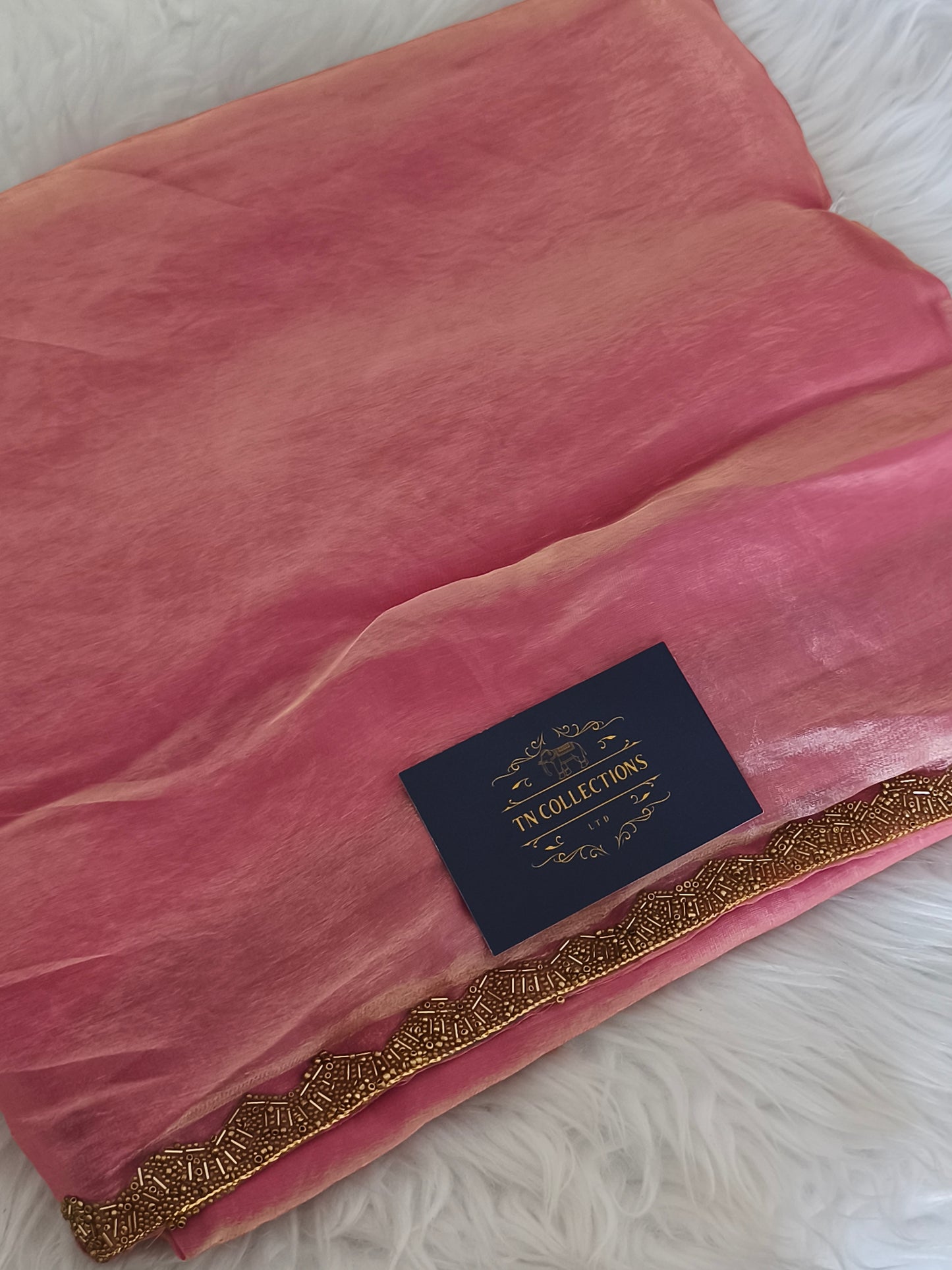 Beautiful Pink Soft Fendy Chiffon Party saree