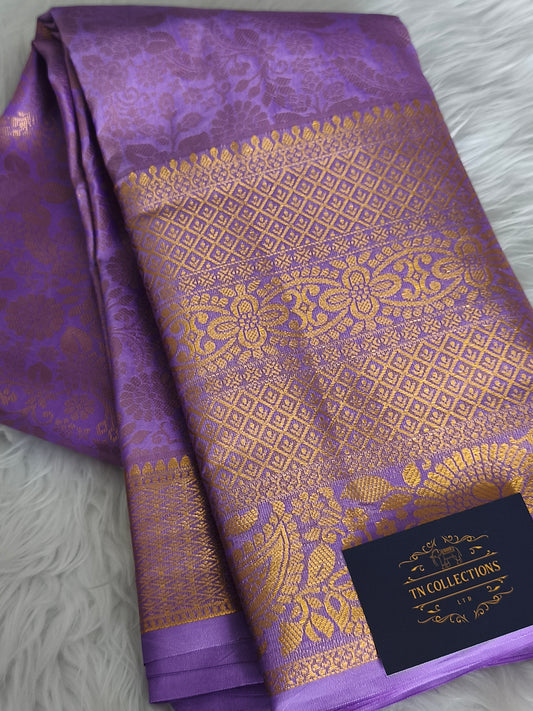 Lavender Kanchi Semi Silk Saree