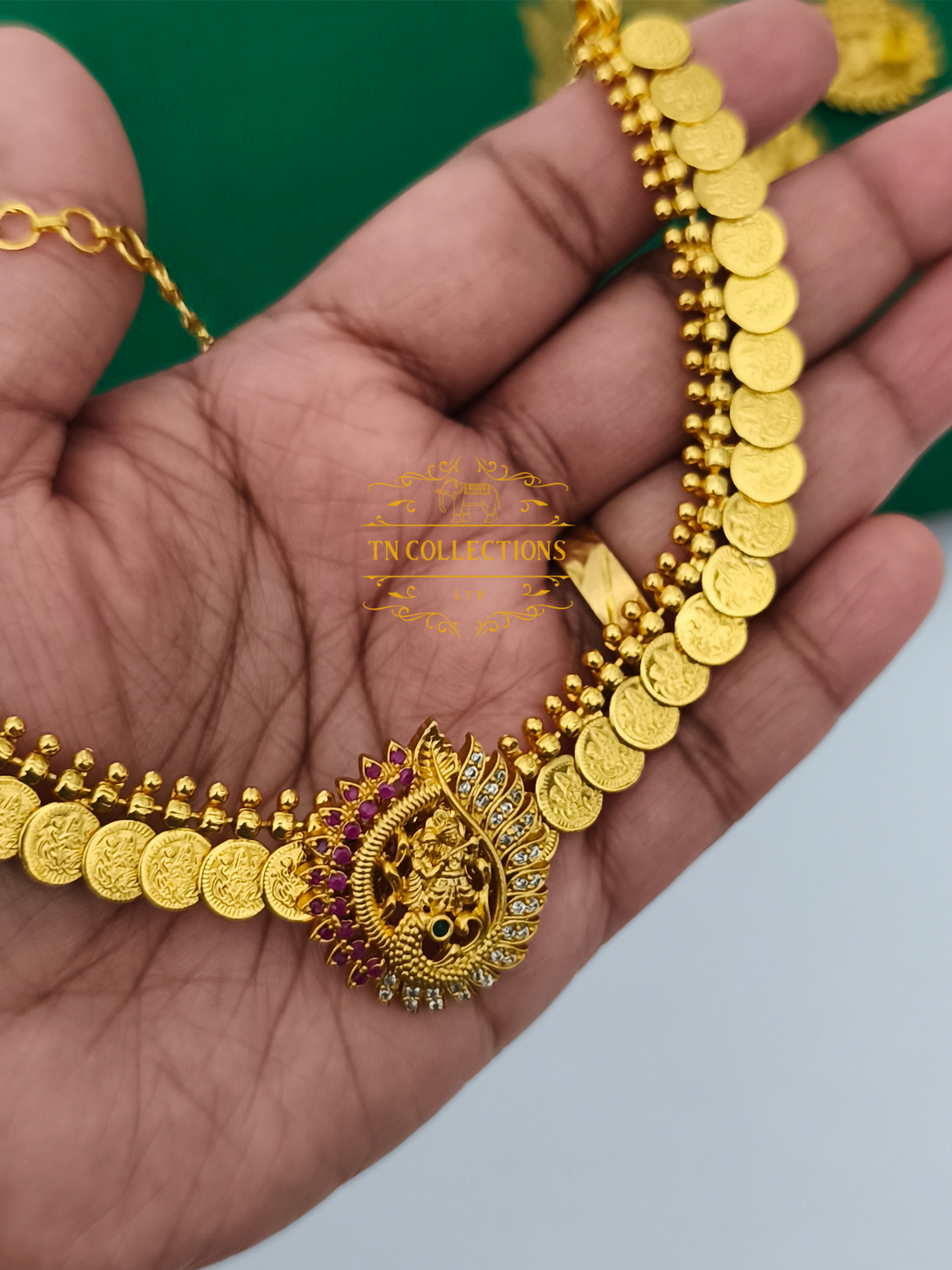 Gold Finish Coin Necklace Set
