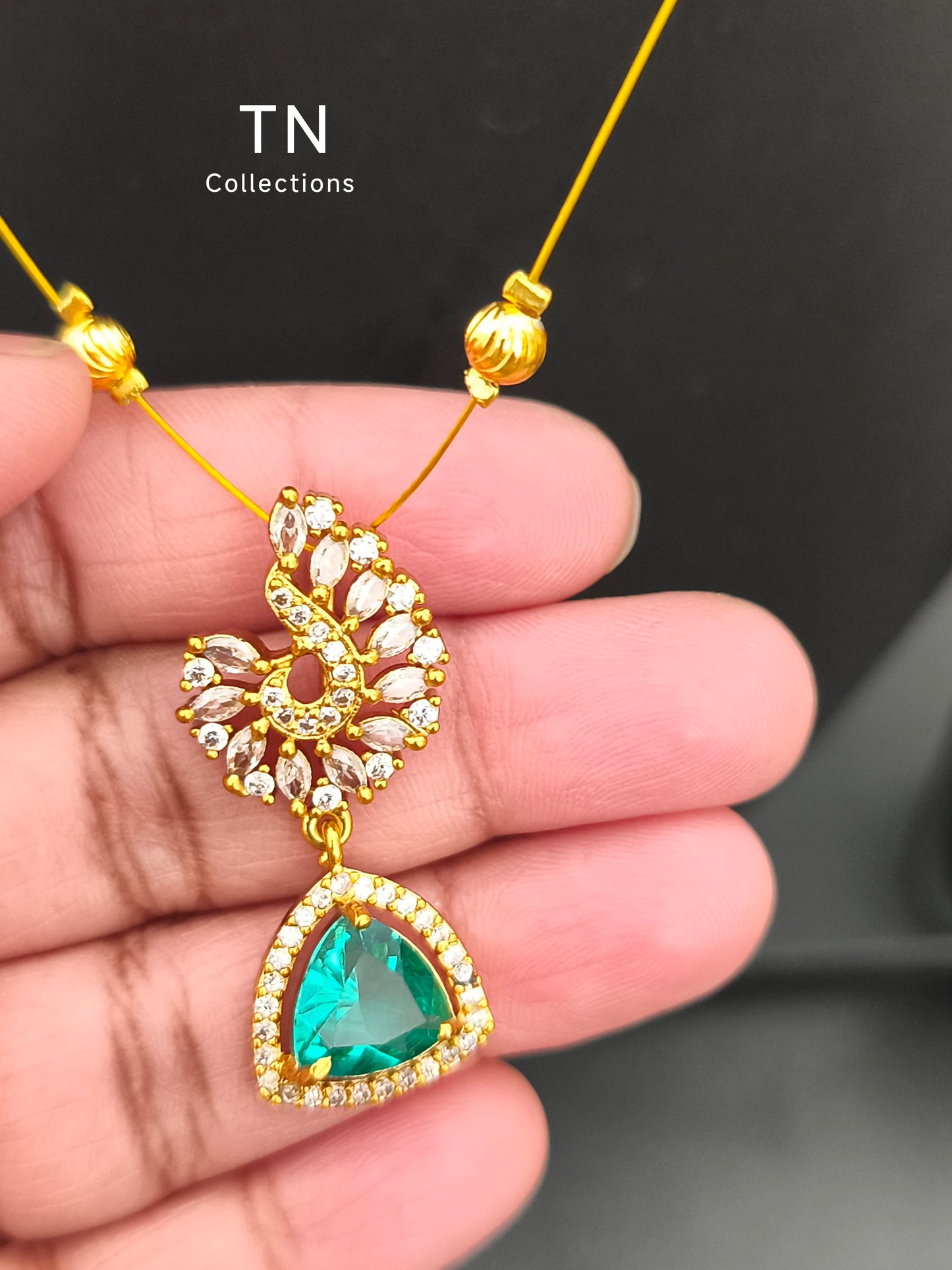 Matte Finish Indo western Invisible Necklace with earrings