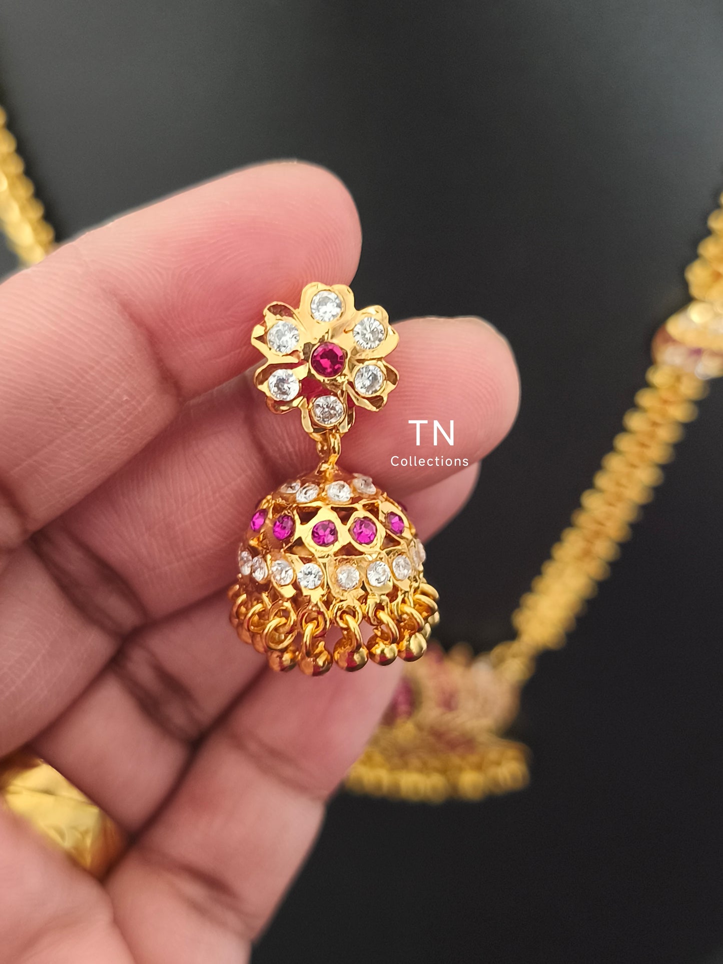 Micro gold plated Lotus Necklace with earrings