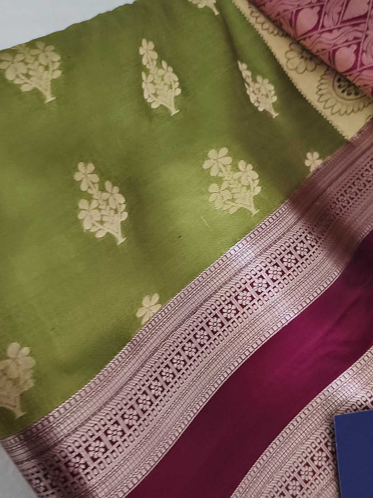 Luxury Soft Silk Saree with contrast blouse
