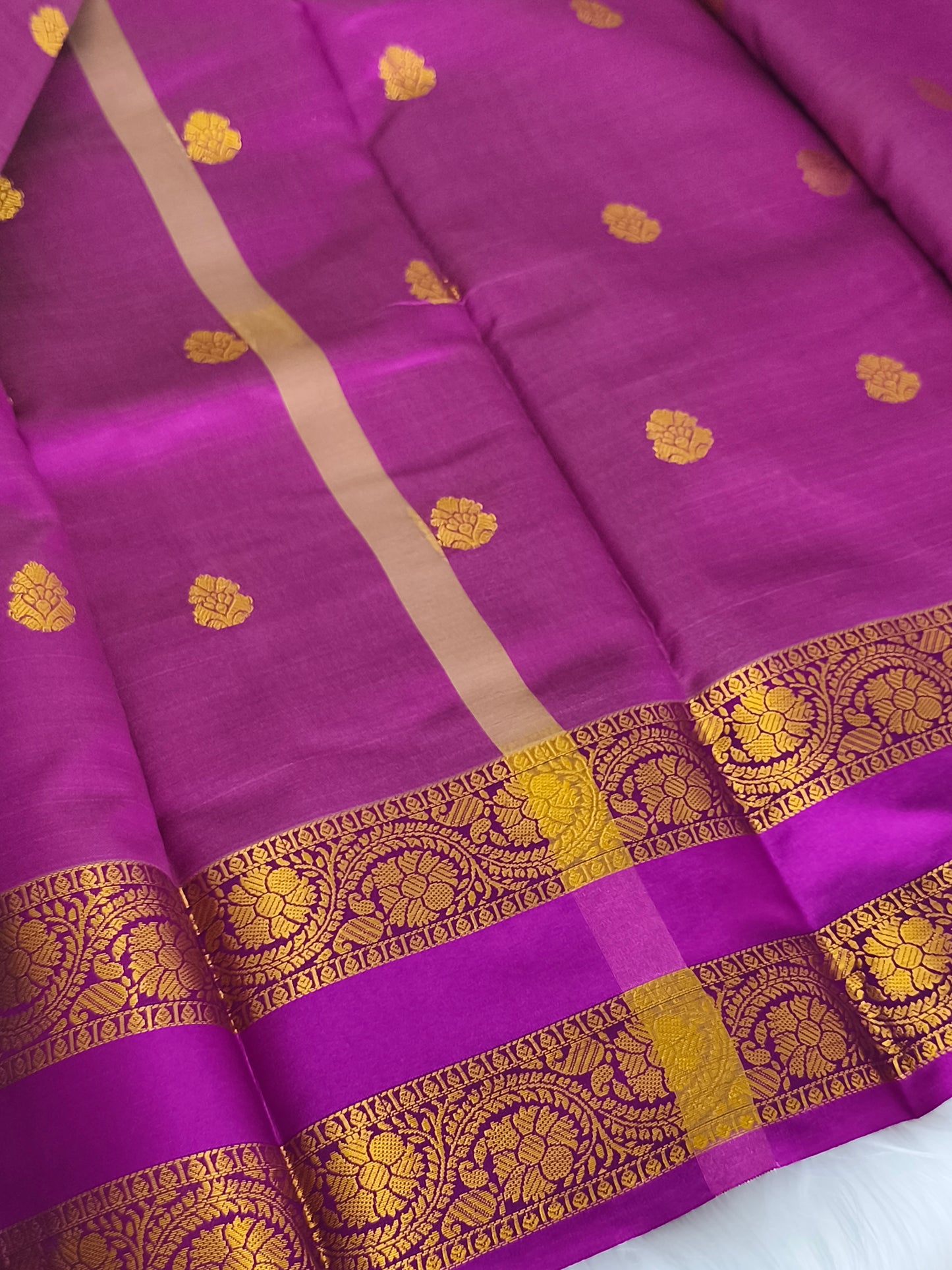 Purple Kanchi Semi Soft silk saree