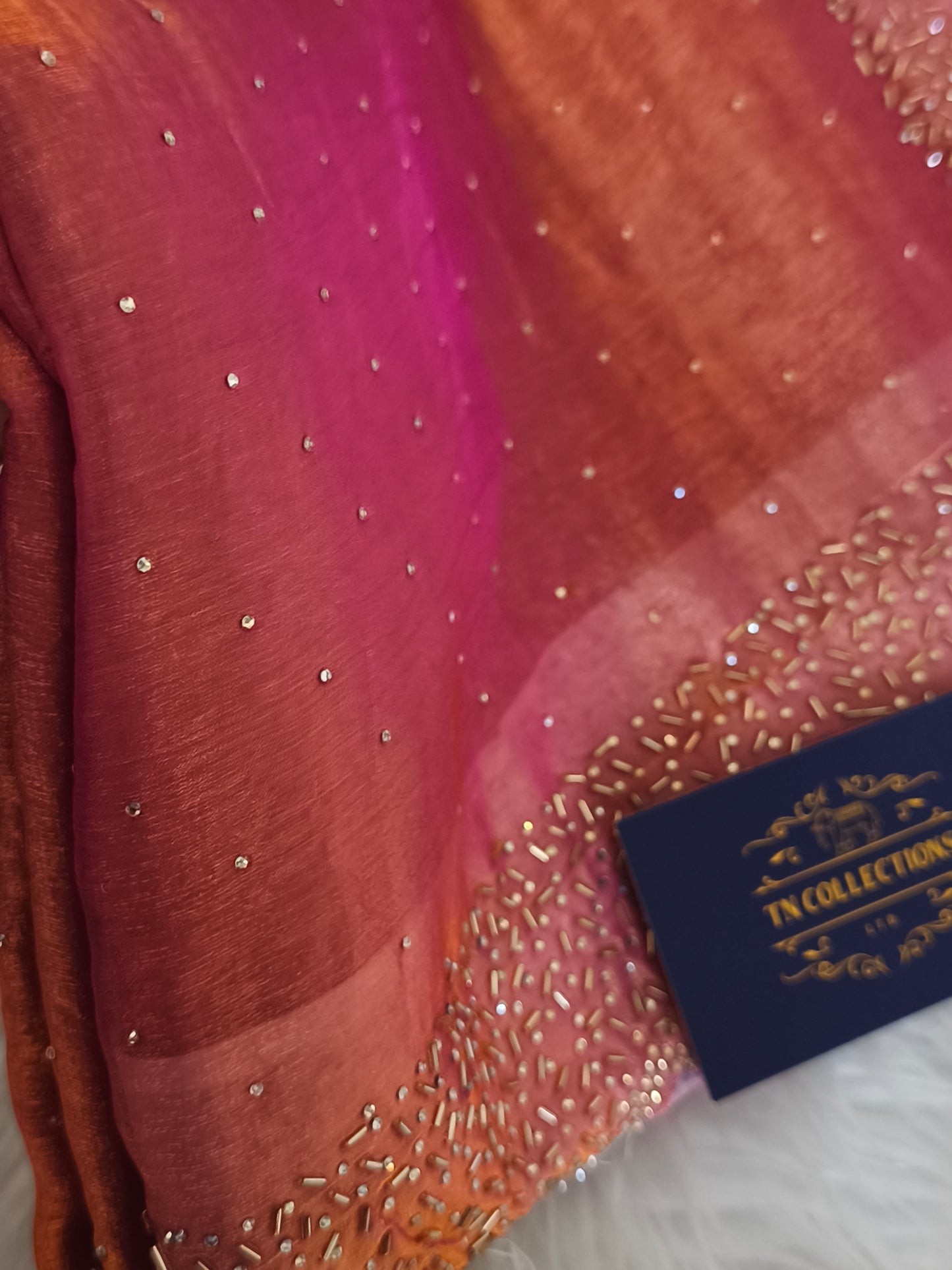 Trendy Dual tone Space silk Party Saree