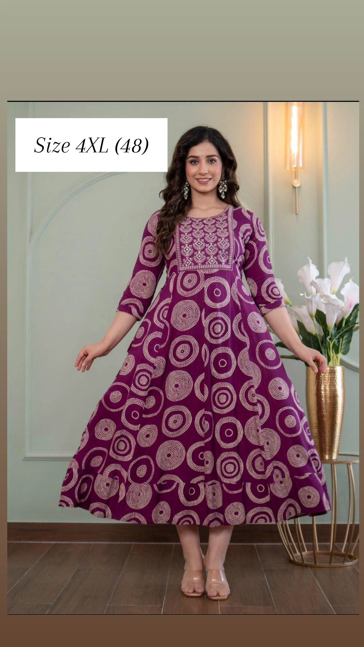 Readymade Anarkali type Kurthi (Size 4XL)