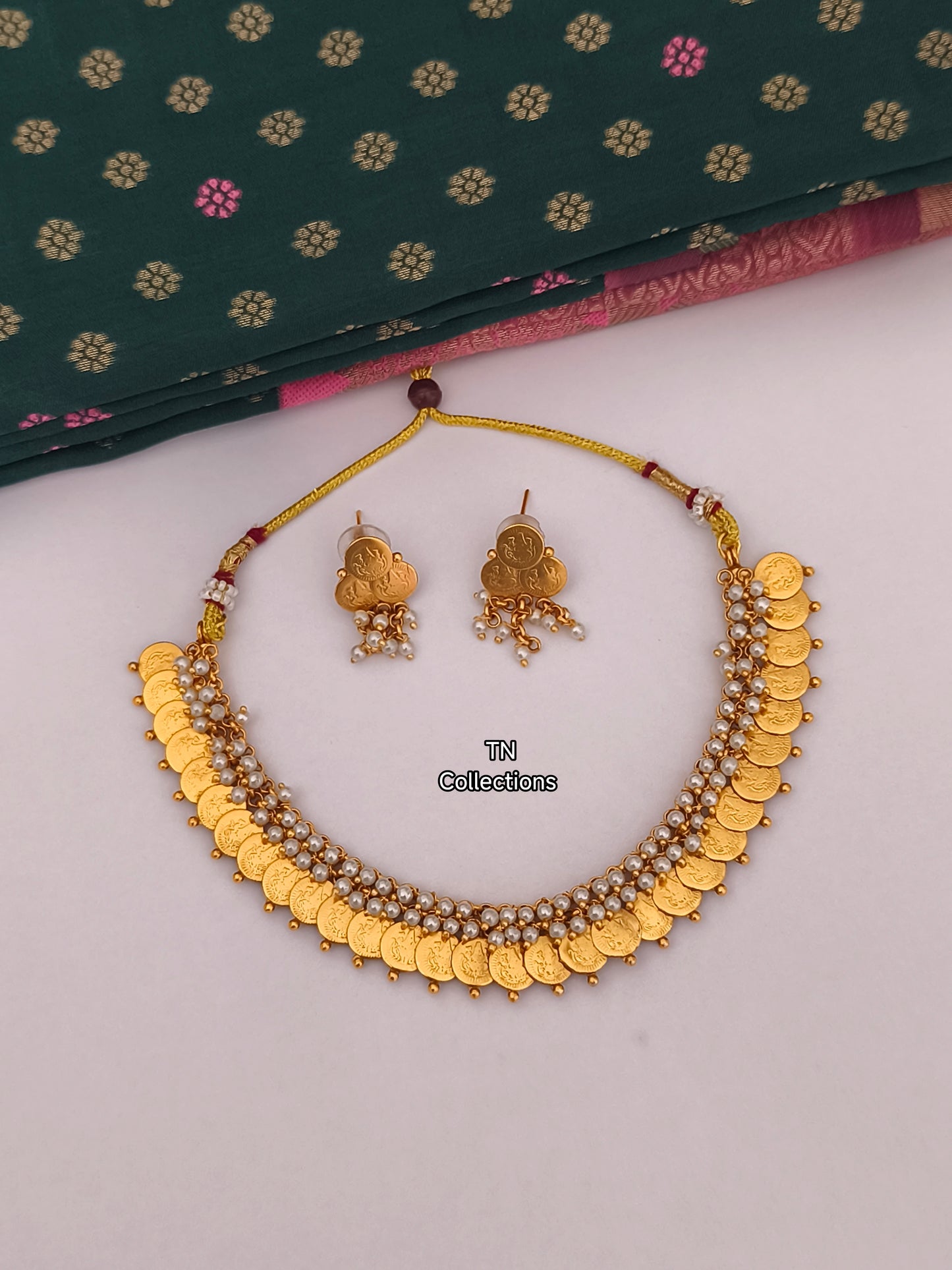 Matte Finish Coin Necklace set