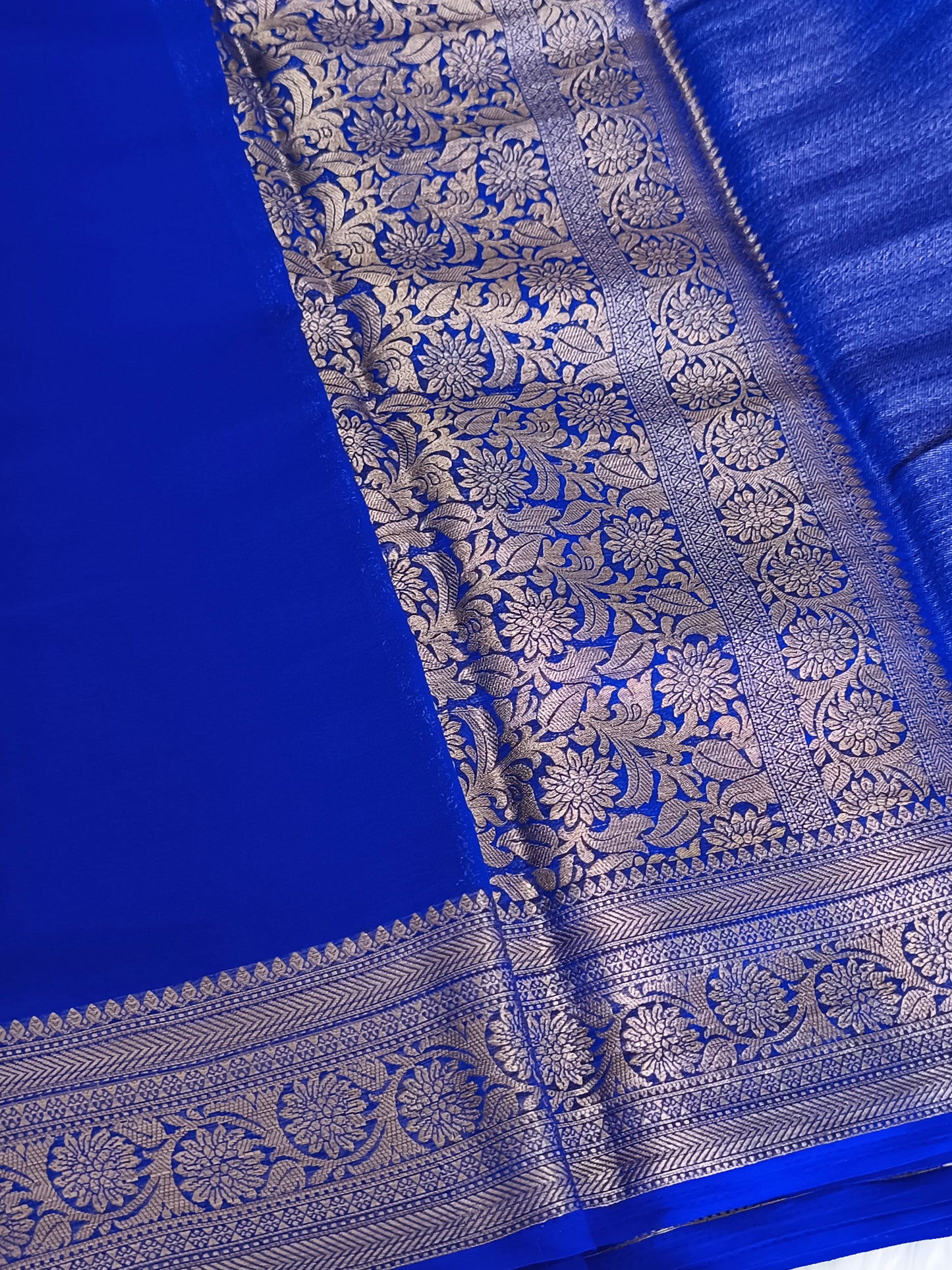 ROYAL BLUE colour Chiffon Georgette Party Saree