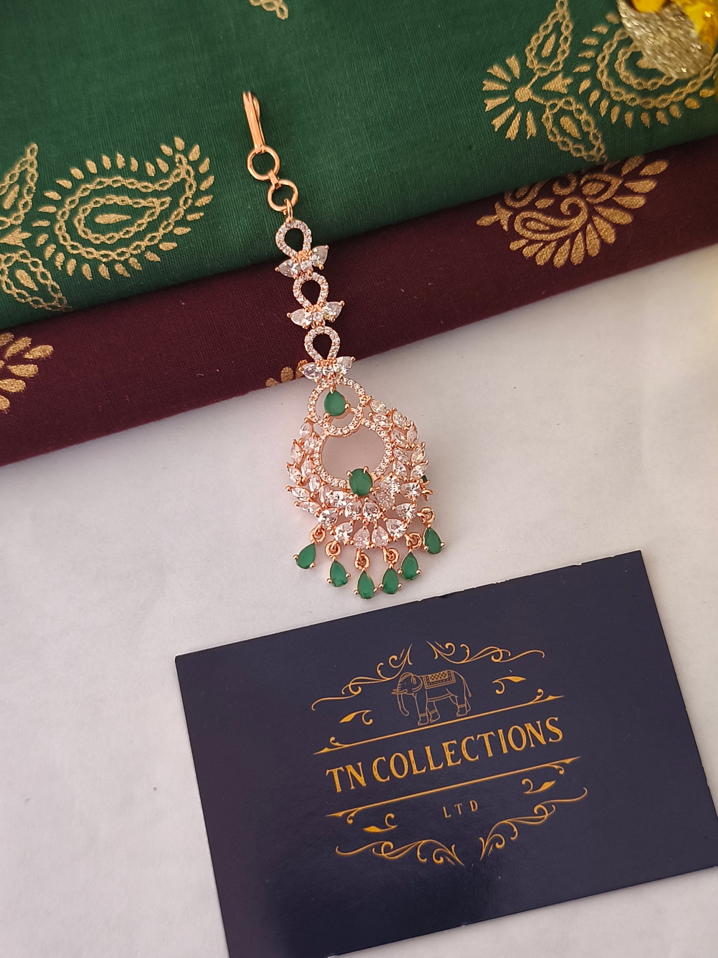 Rose Gold Finish Nethichuddi (Tikka)