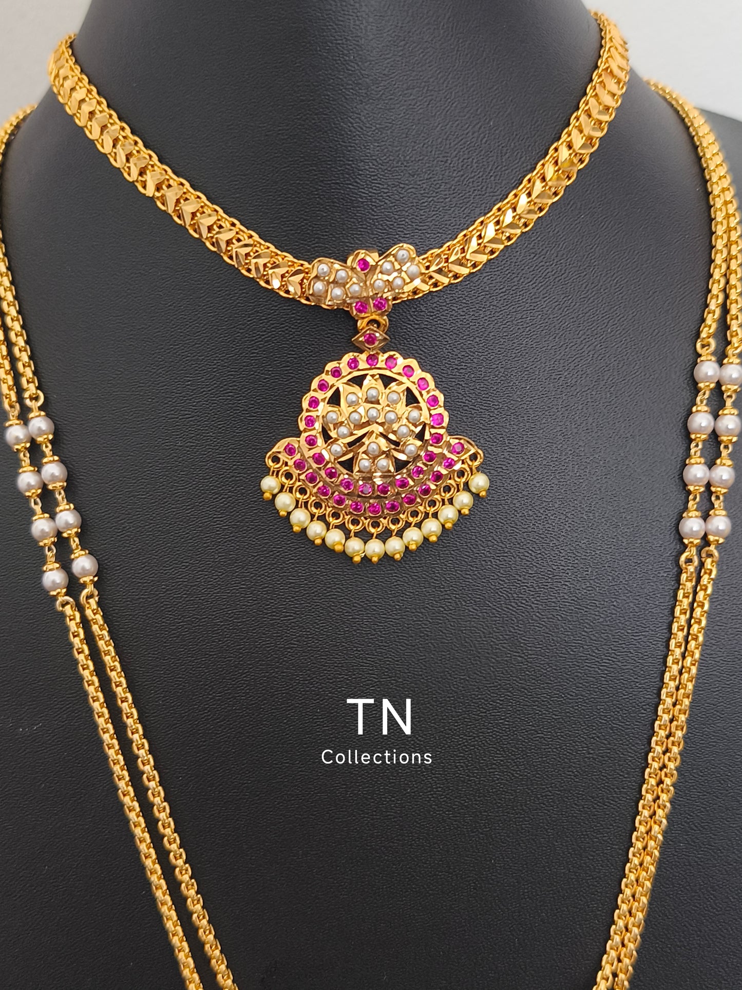 Traditional Micro gold plated pathakkam with attiyal Set