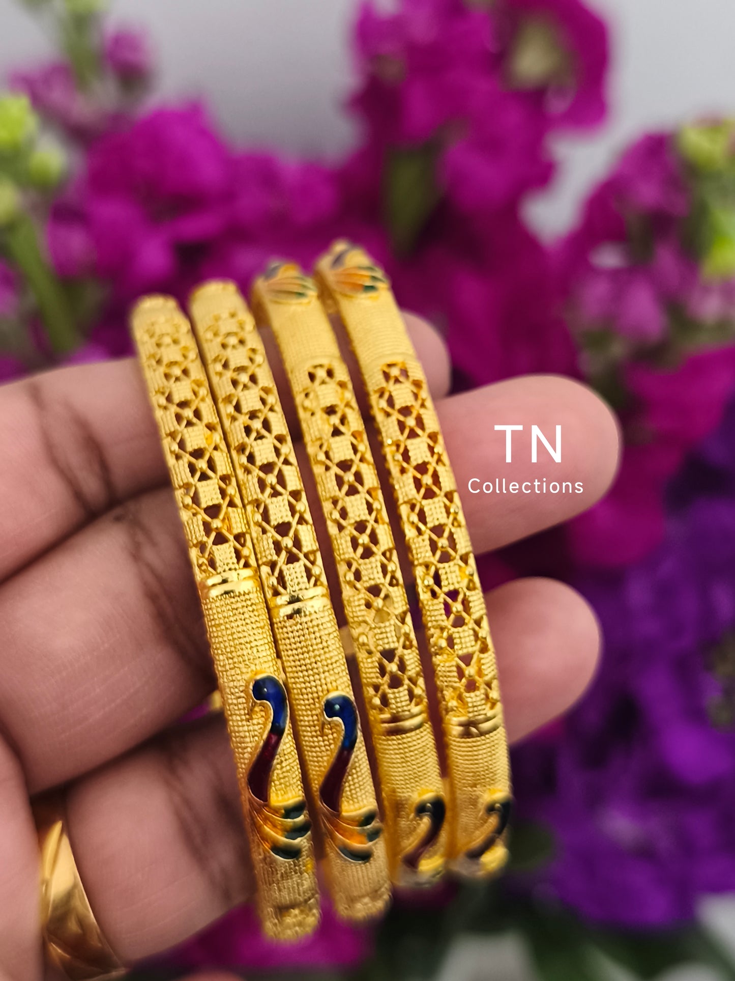 One gram gold plated Peacock Bangles