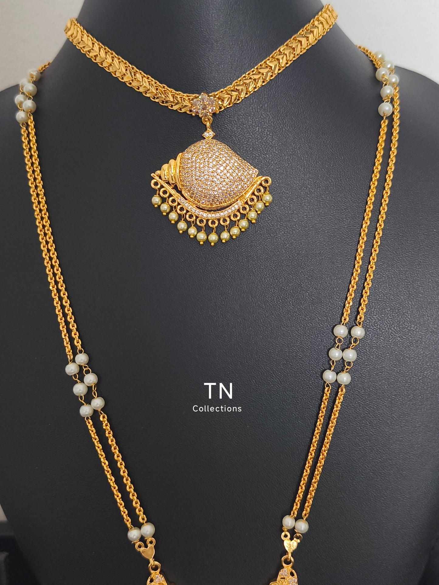 Sangu Design Traditional Semi Bridal set