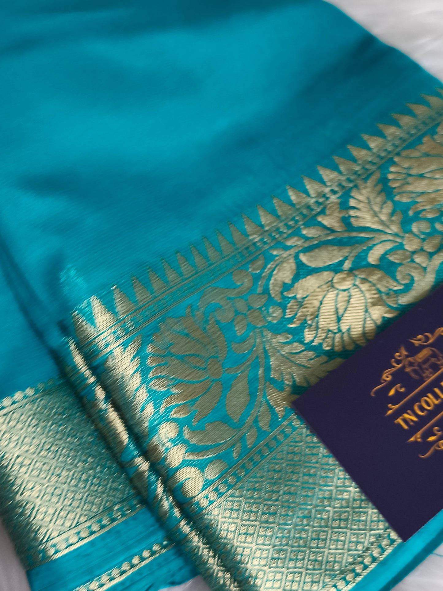 Peacock green Light Green soft Chiffon Saree