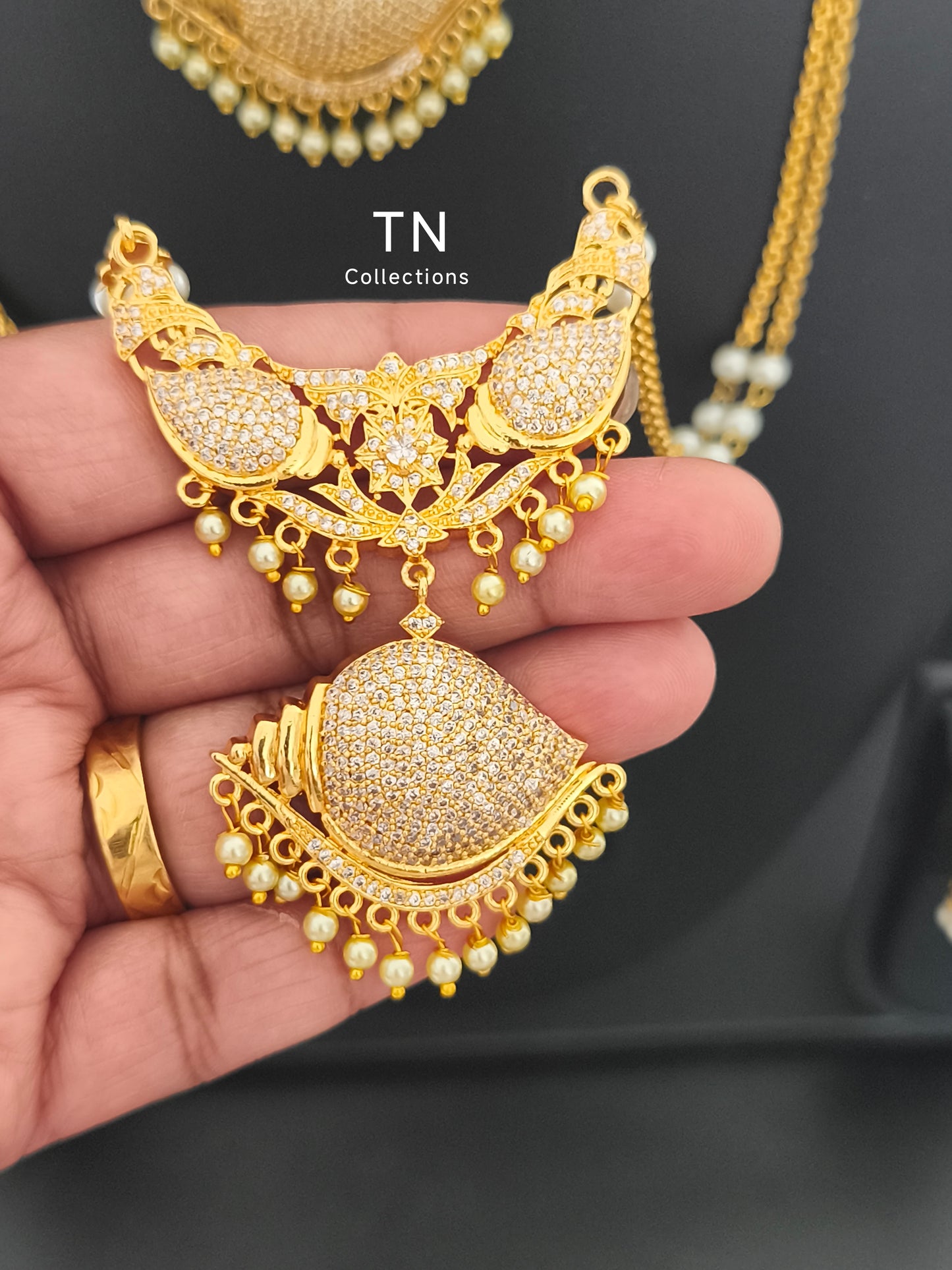 Sangu Design Traditional Semi Bridal set