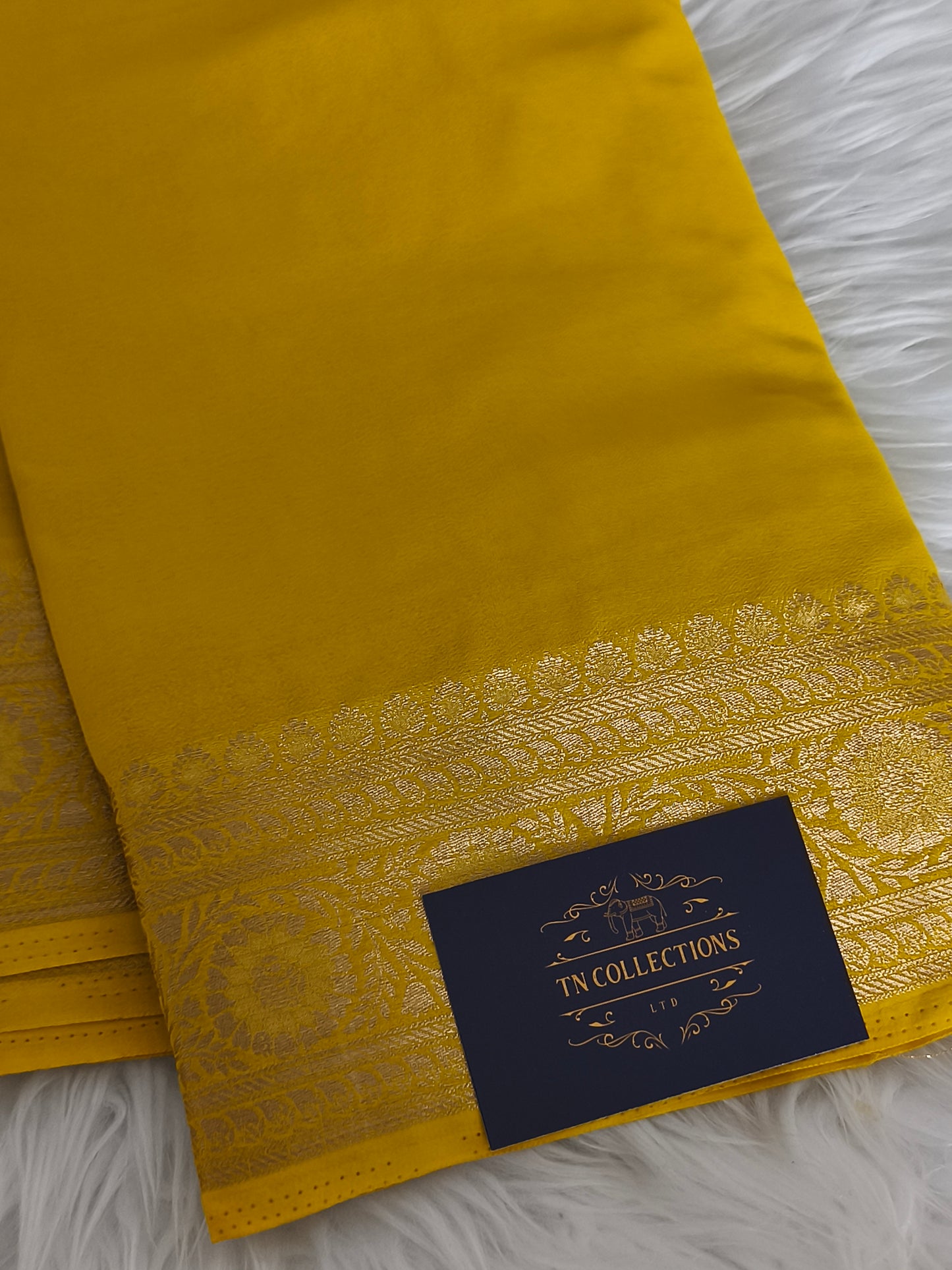 Yellow Soft lightweight Chiffon Sarees