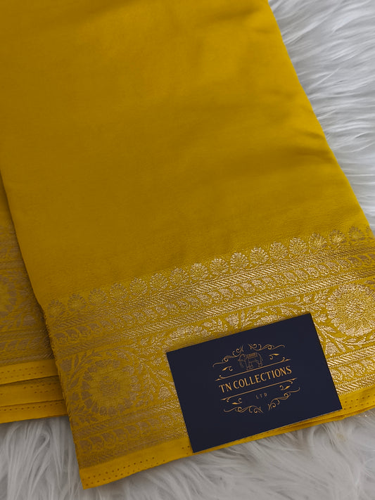 Yellow Soft lightweight Chiffon Sarees