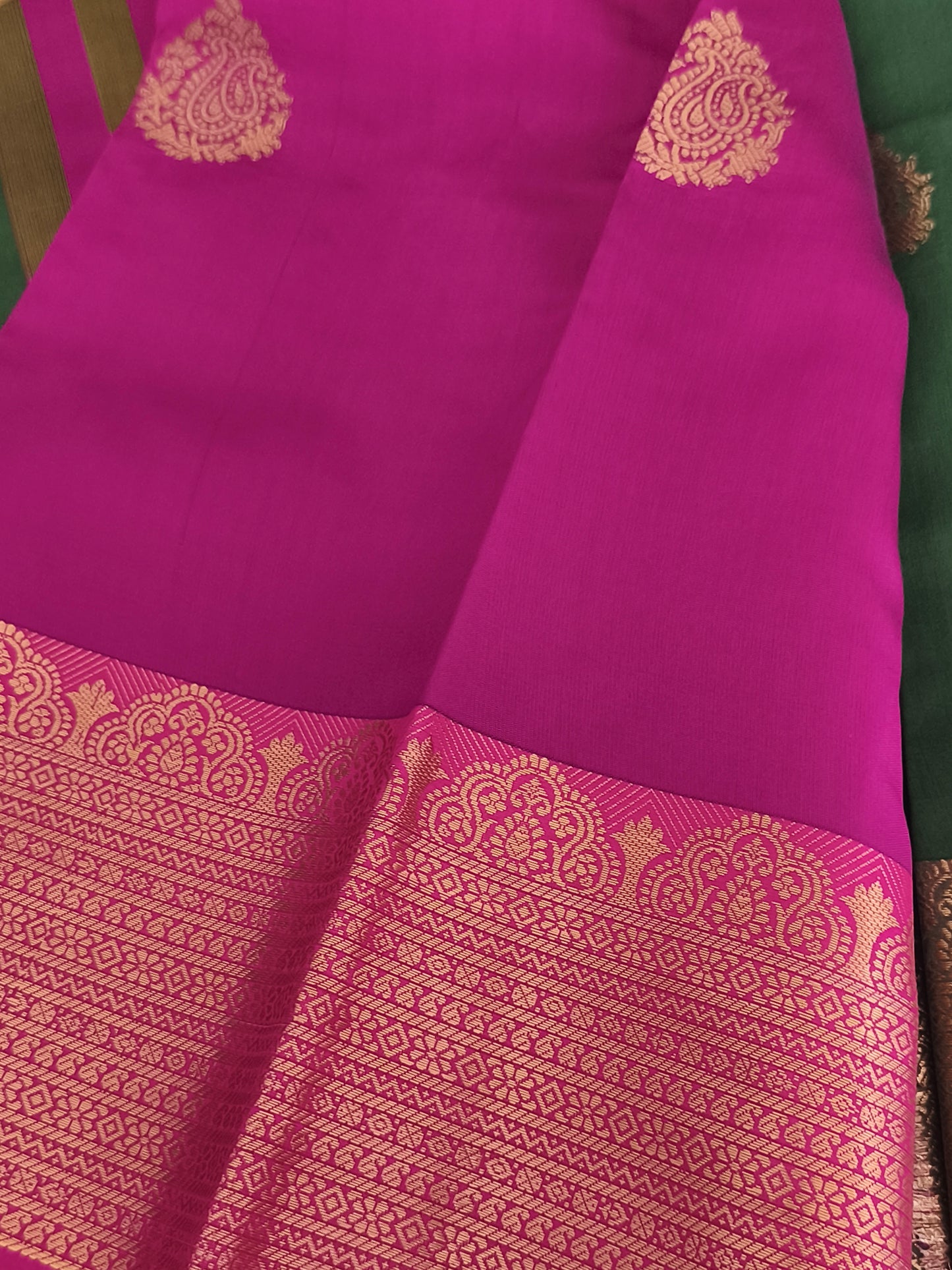 Green Kanchi Semi Soft silk saree