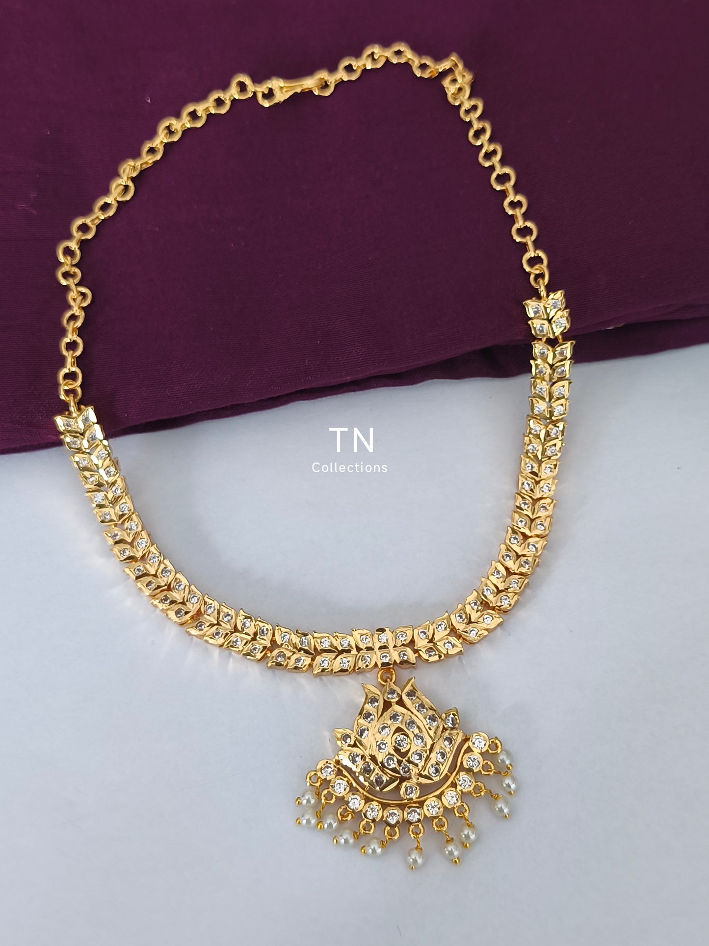 Micro gold plated Lotus Design Semi Bridal Set