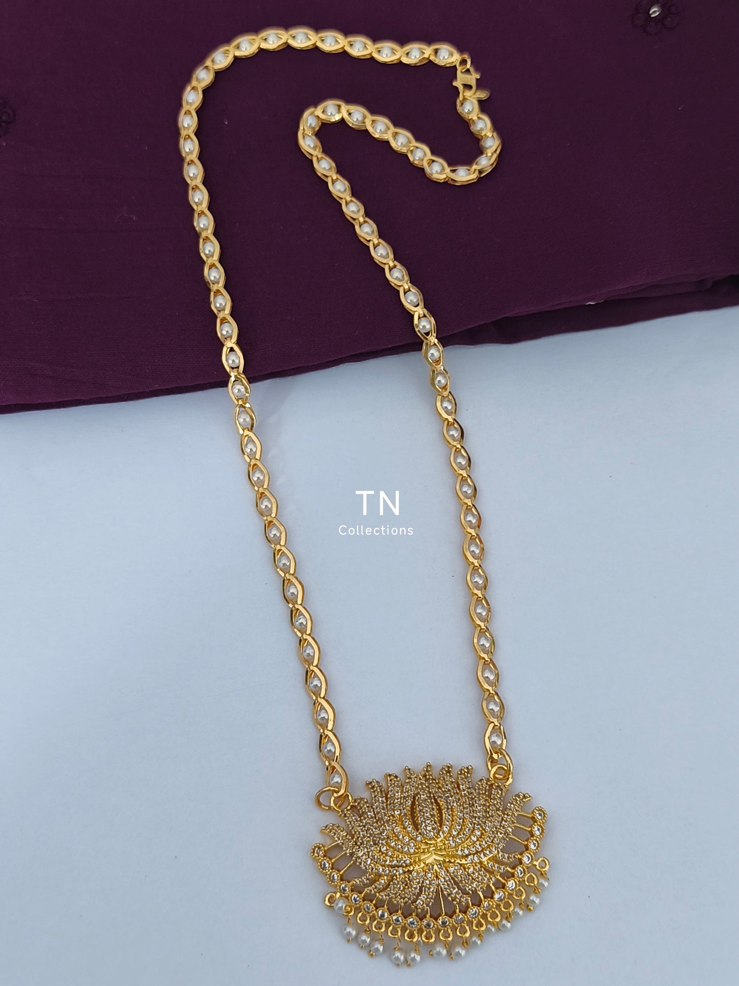 Micro gold plated Lotus Design Semi Bridal Set