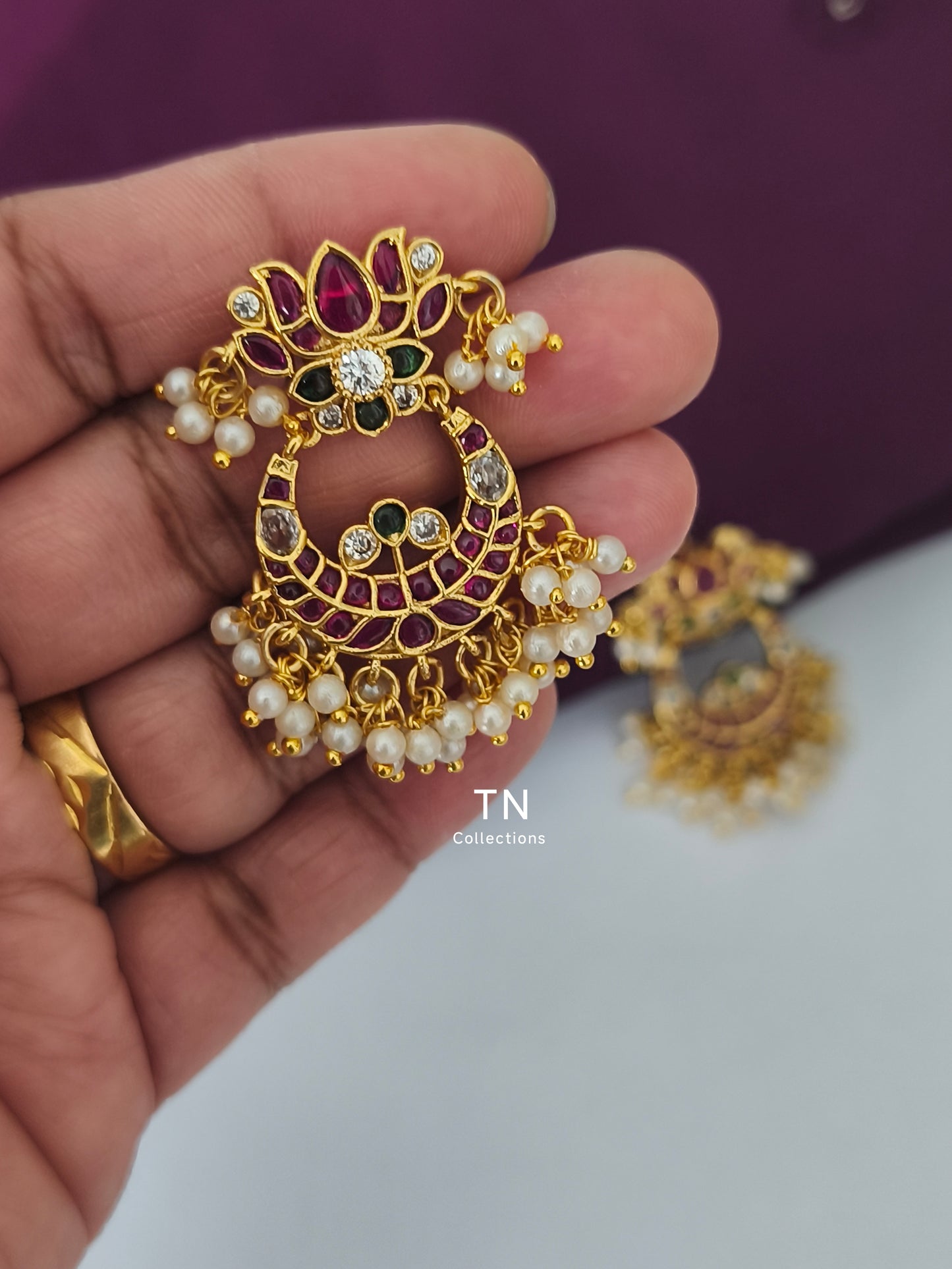 Matte Finish Lotus Earrings