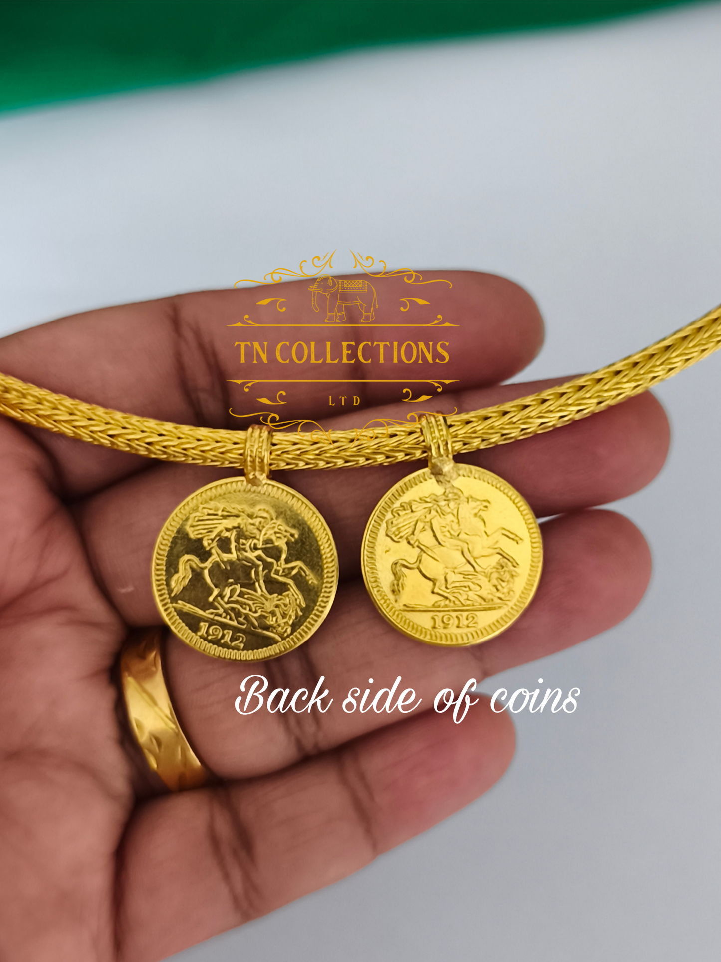 22ct Gold Plated Traditional Christian Thalikodi with Coins (9-11 Pawn thickness)