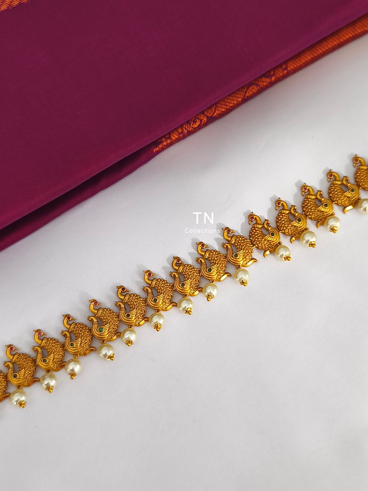 Matte Finish Peacock Design Hip Chain