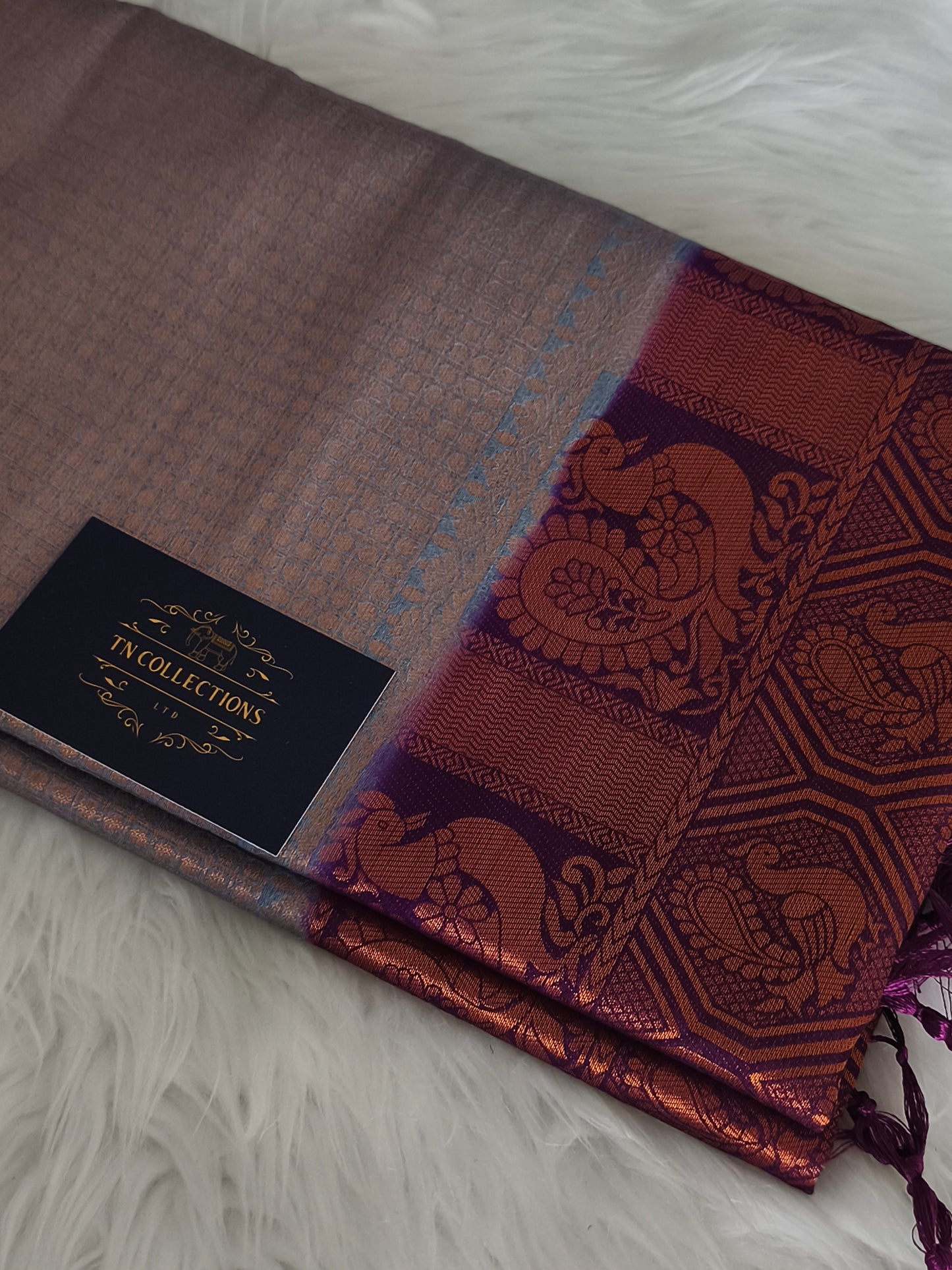 Soft Kubera pattu saree Grey
