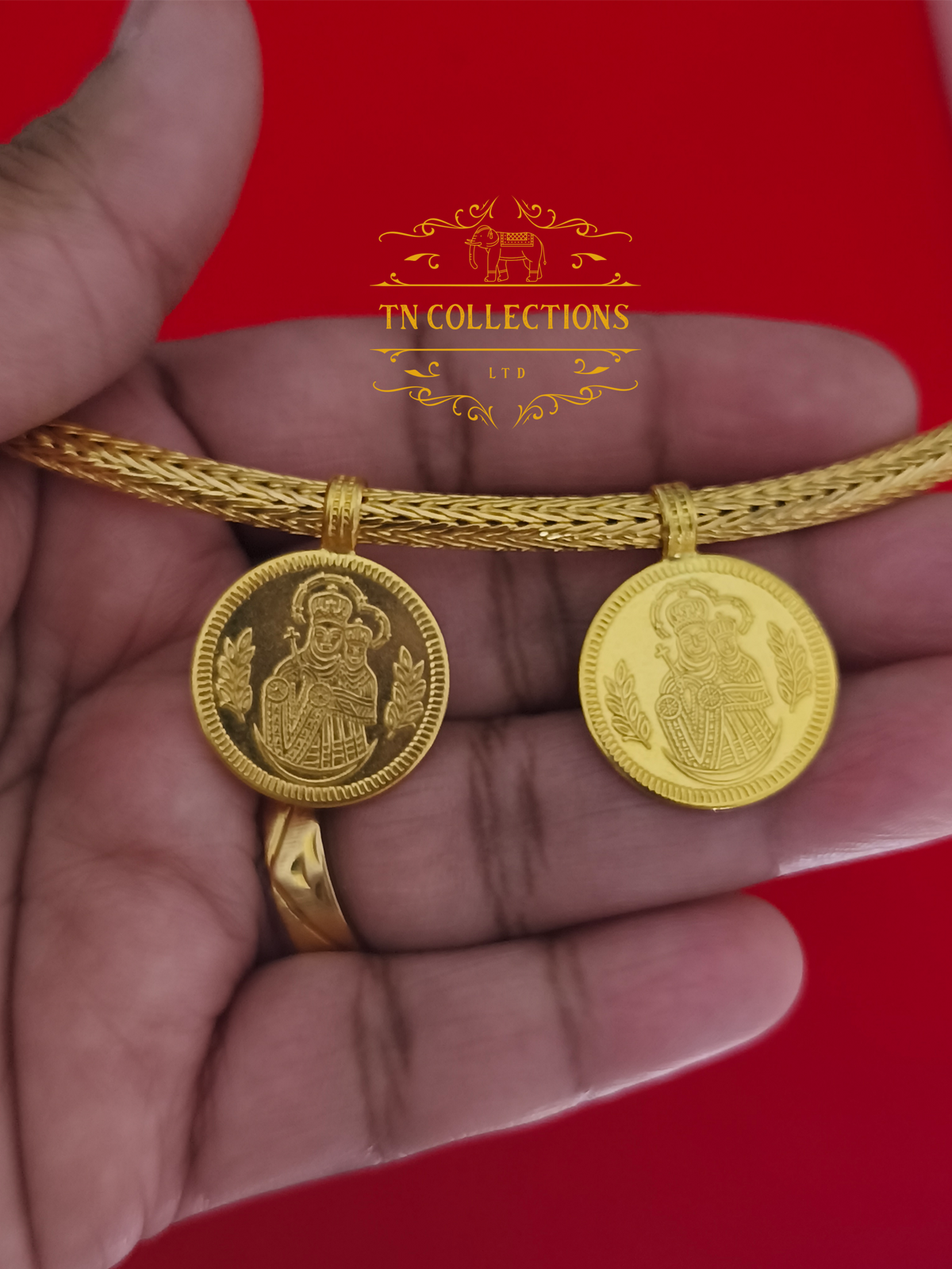 22ct Gold Plated Traditional Christian Thalikodi with Coins (Approx 9-11 Pawn thickness)