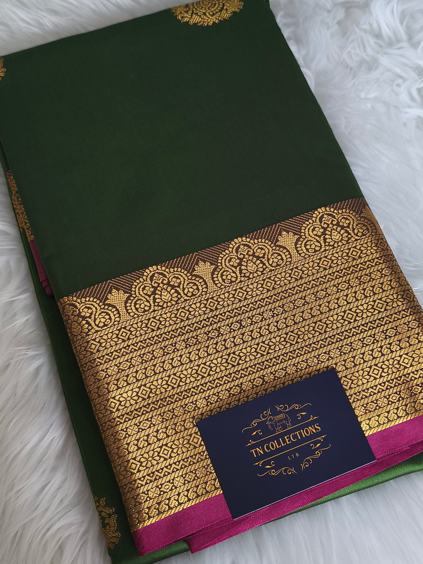 Green Kanchi Semi Soft silk saree