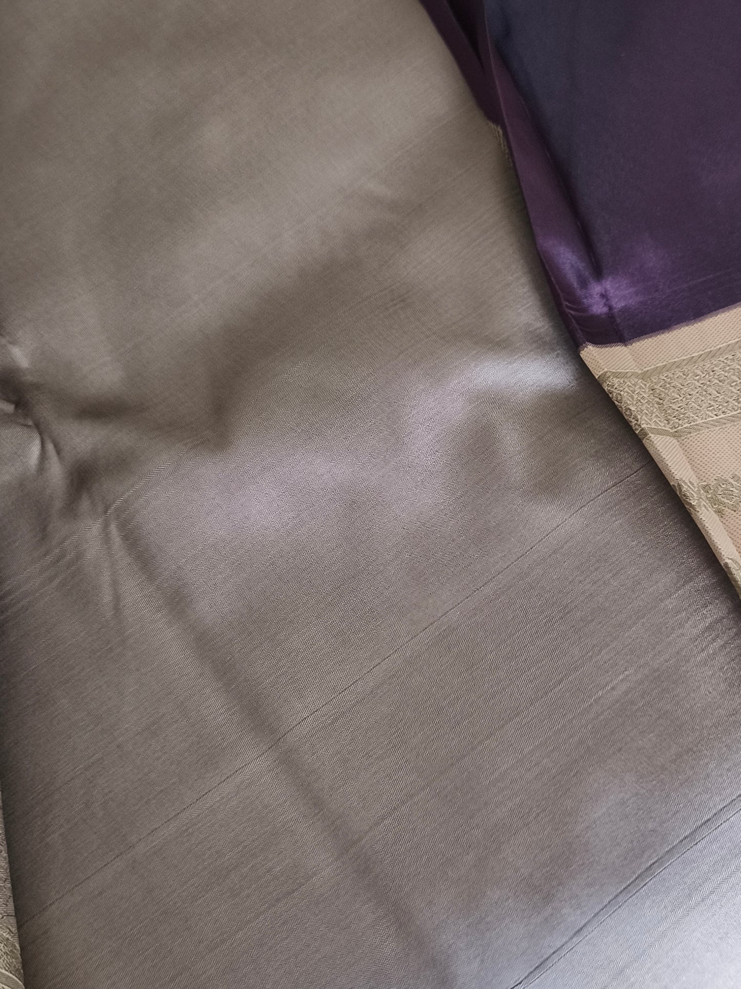 Kanchi Semi Silk saree with contrast blouse and rich pallu