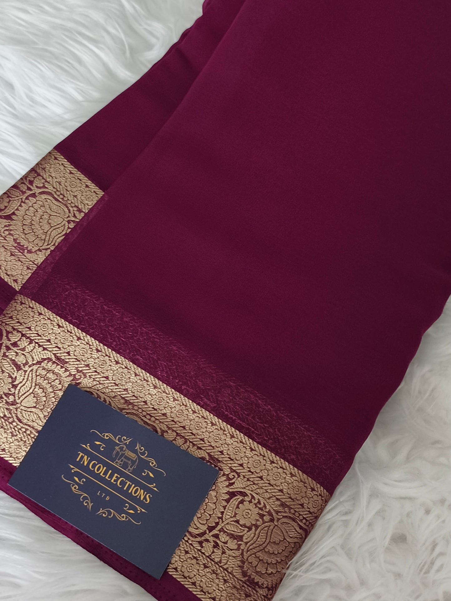 WINE colour Chiffon Georgette Party Saree