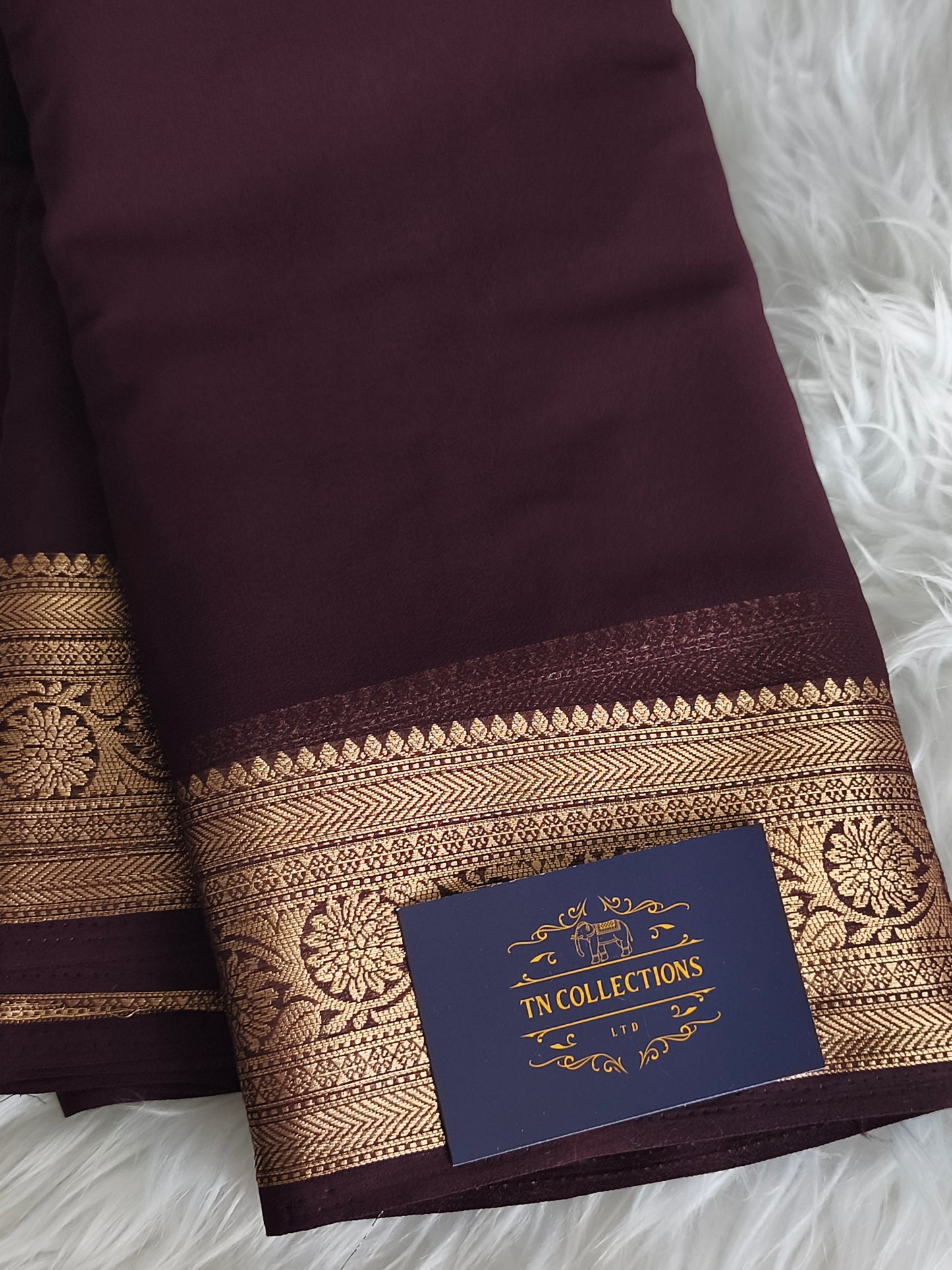 Coffee Brown colour Chiffon Georgette Party Saree
