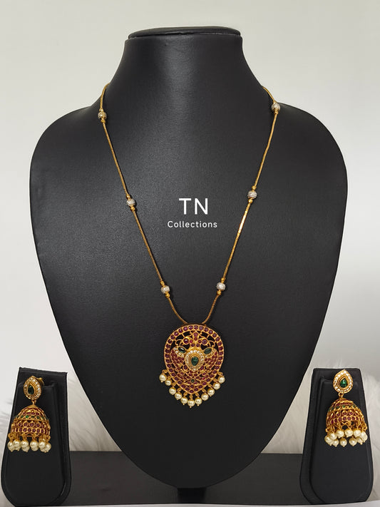 Antique Finish Real kemp Necklace set