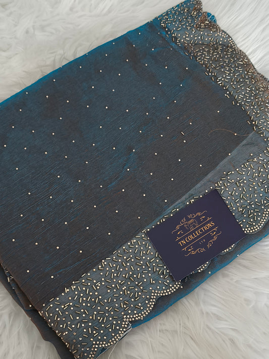 Trendy Dual tone space silk saree